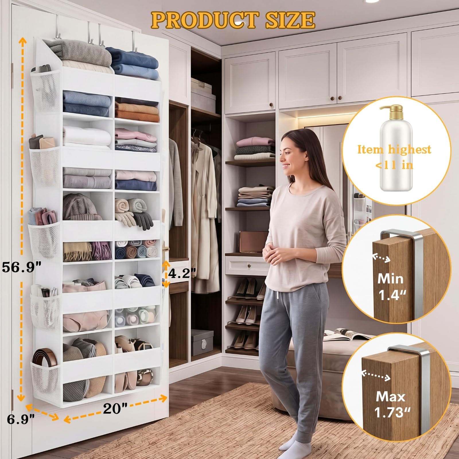 Over The Door Organizer 5 Tiers