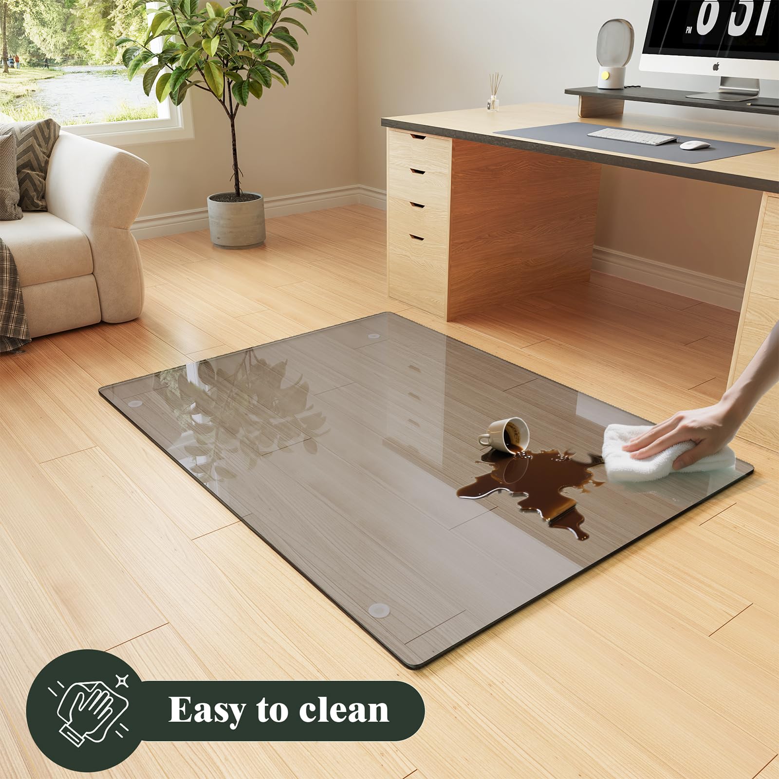 42" x 48" Office Chair Mat for Hardwood Floors & Carpets
