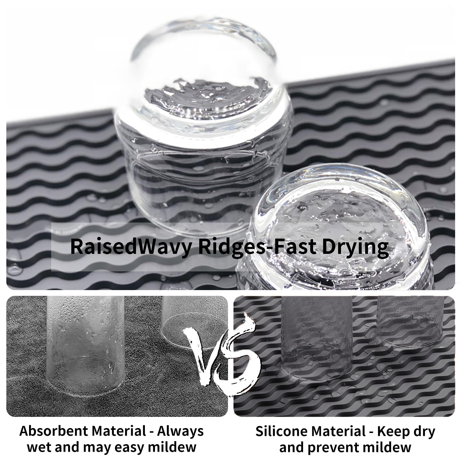 Silicone Dish Drying Mat for Kitchen Counter