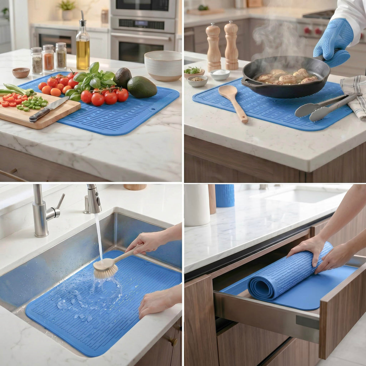 Silicone Dish Drying Mat for Multiple Usage