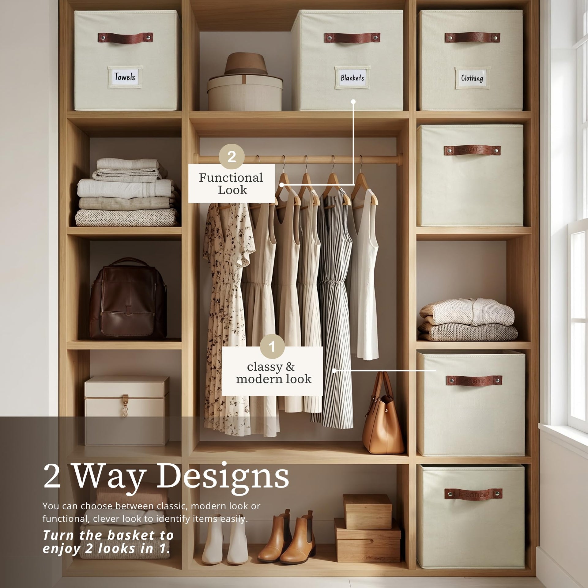 Storage Bins Storage Baskets for Shelves (4 Count)