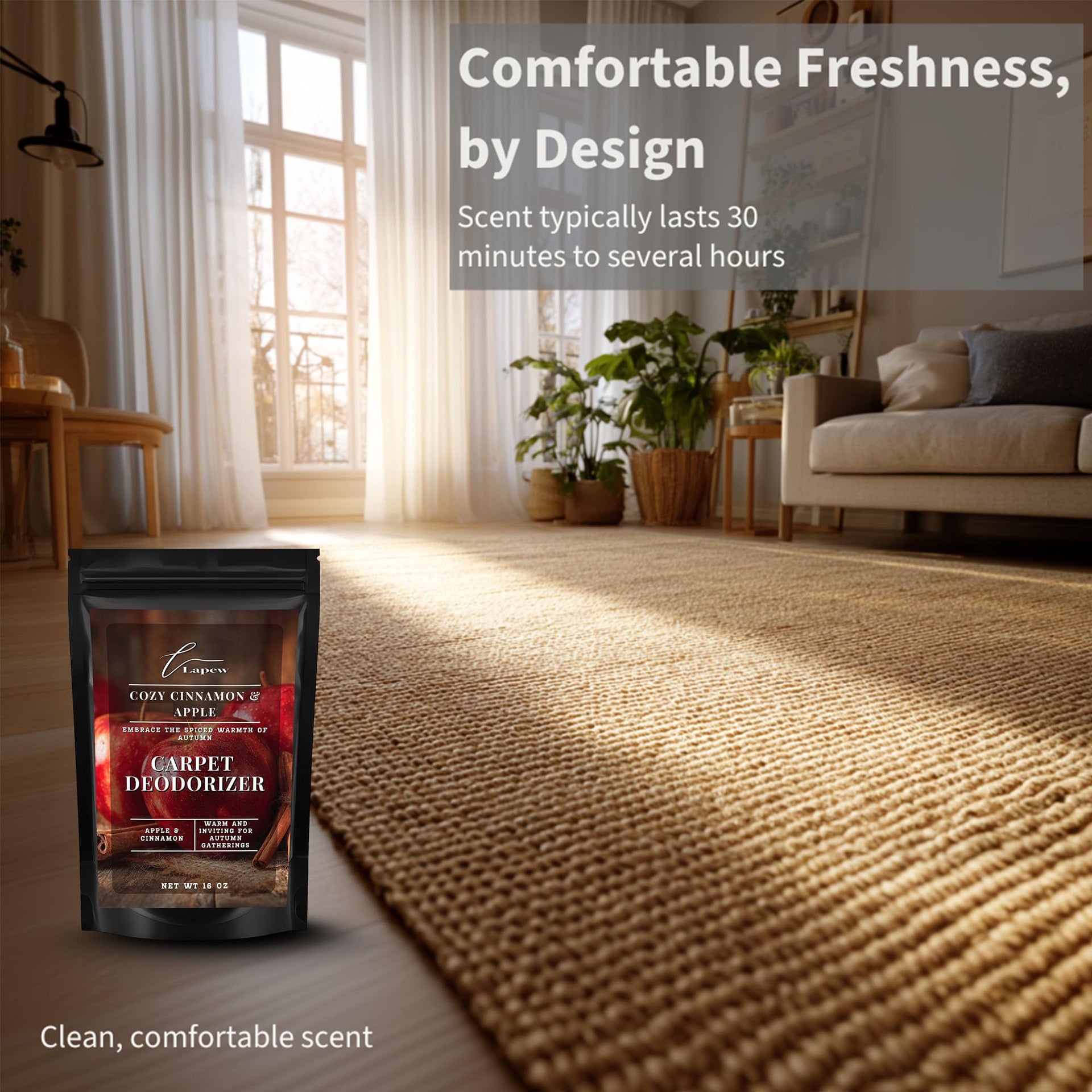 Cozy Cinnamon & Apple Carpet Deodorizer Powder (16 Ounce)