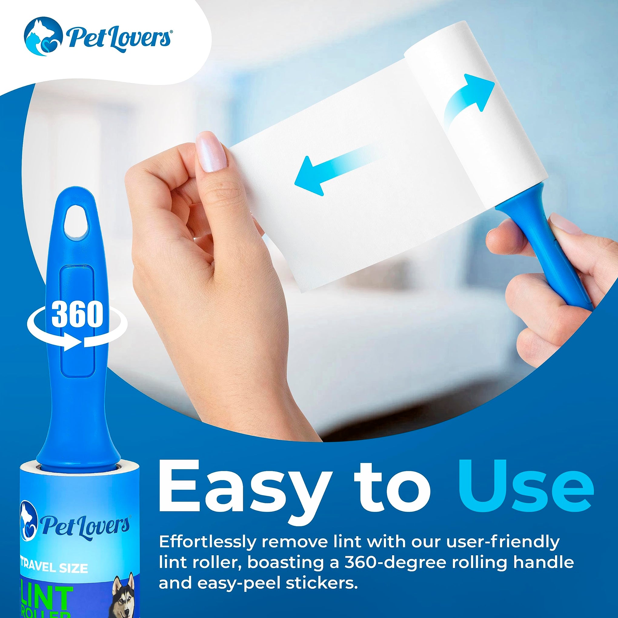 Extra Sticky Lint Roller Mega Value Set for Pet Hair Removal and Clothes (120 Count)