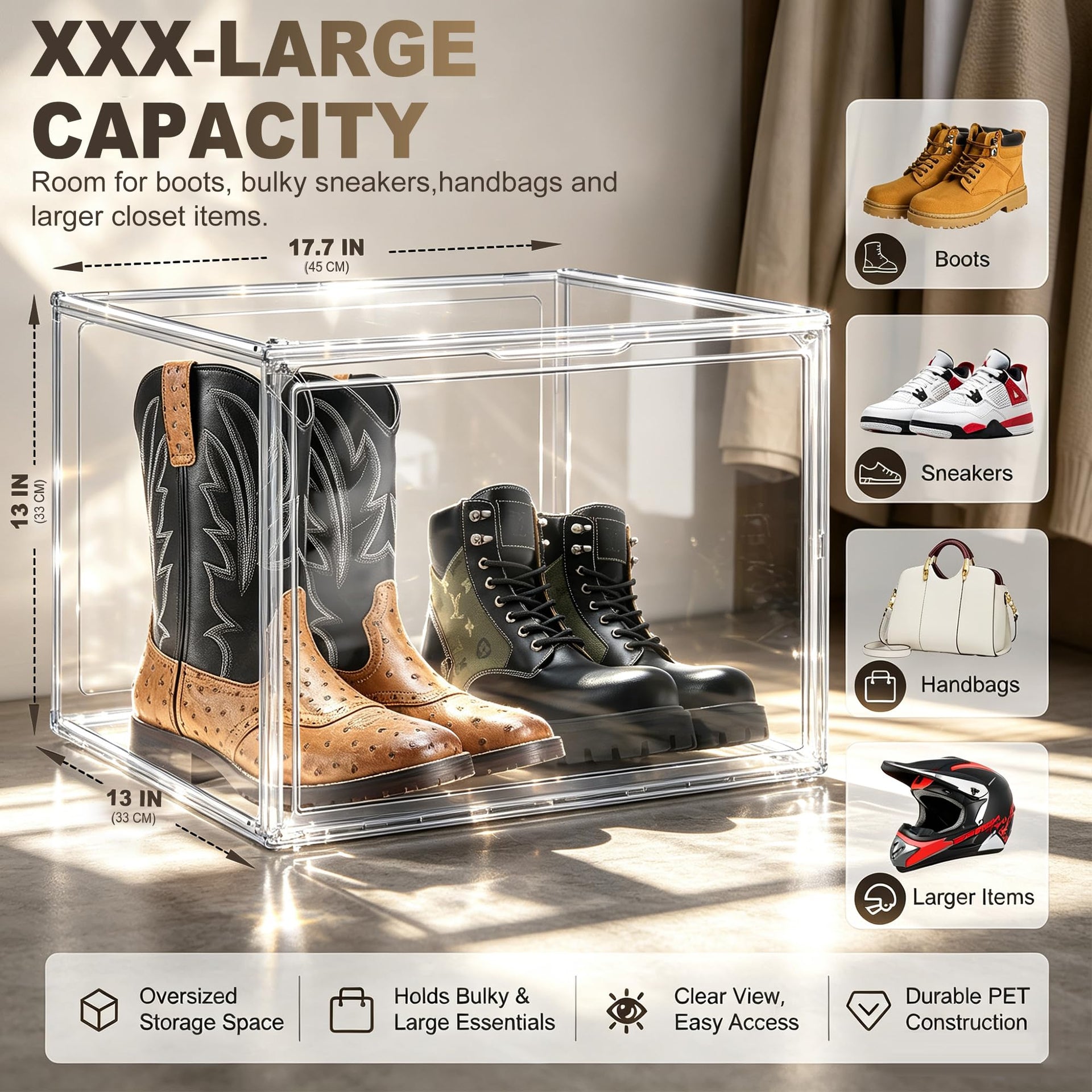 5 Pack XXX Large Clear Acrylic Display Box (5 Count)