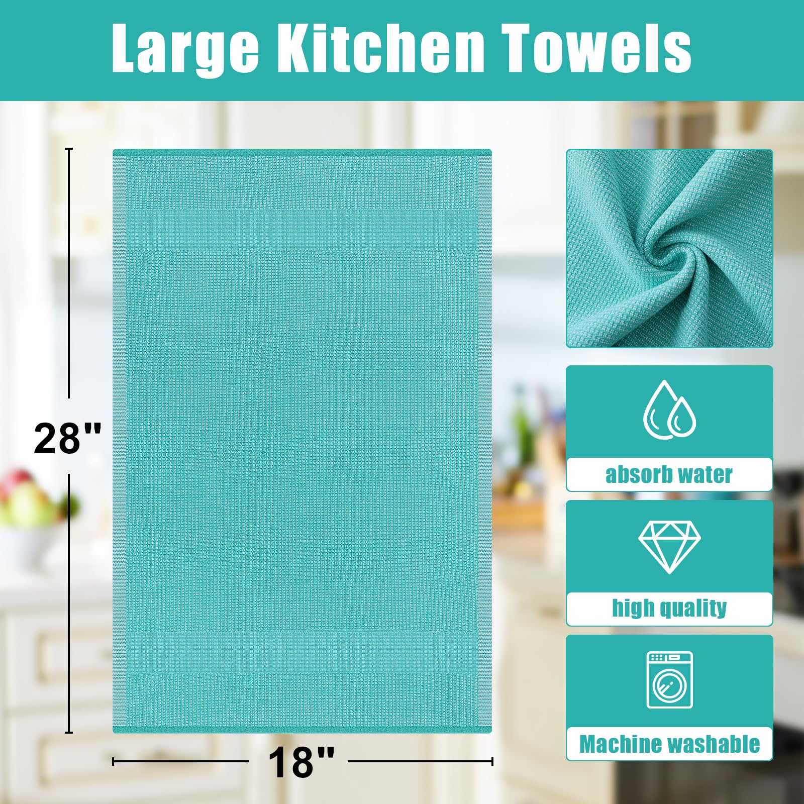 380 GSM Cotton Premium Kitchen Towels 8 Pack (8 Count)