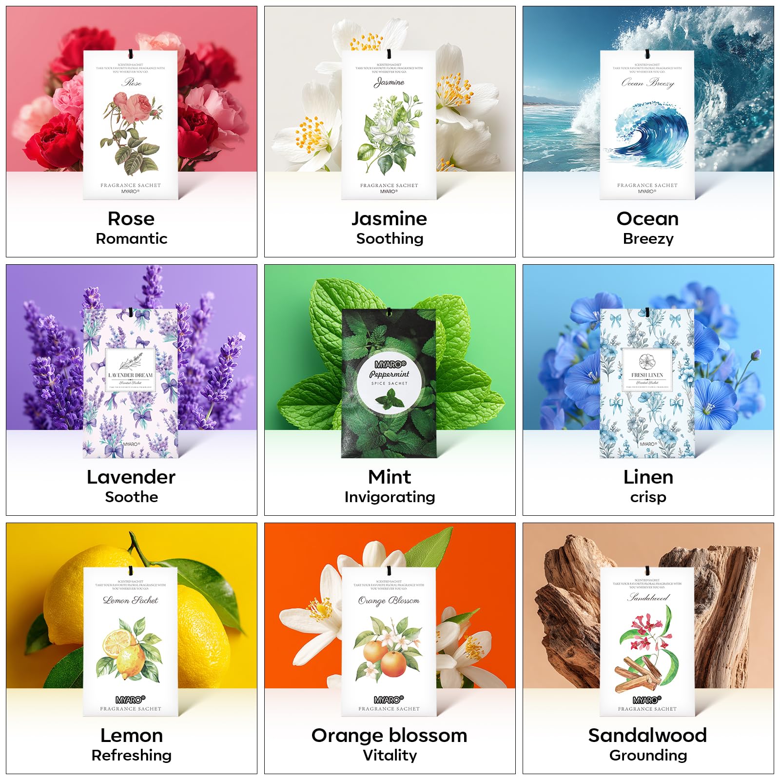 12 Pack Peppermint Scented Sachets (12 Count)