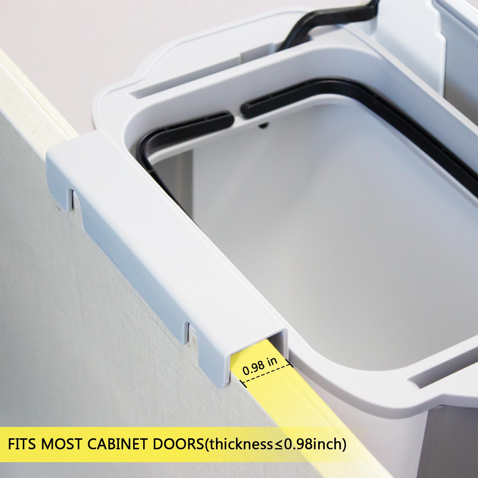 3.2 Gallon Foldable Hanging Trash Can with Lid for Cabinet Door