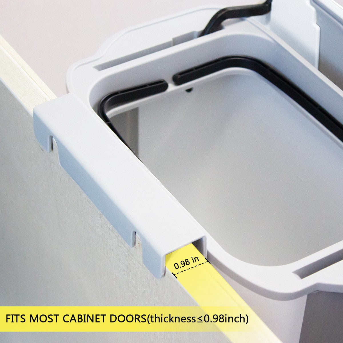 3.2 Gallon Foldable Hanging Trash Can with Lid for Cabinet Door
