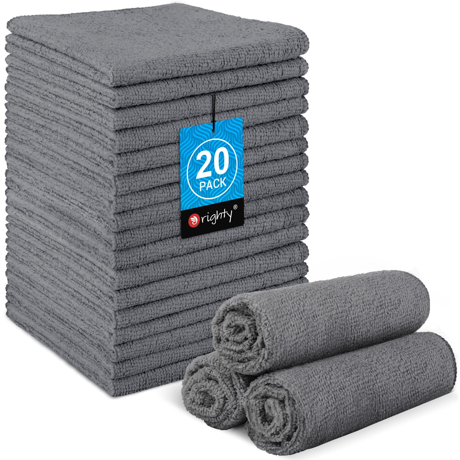 Wash Cloths Face Towels 12x12 Inch 20 Pack (20 Count)