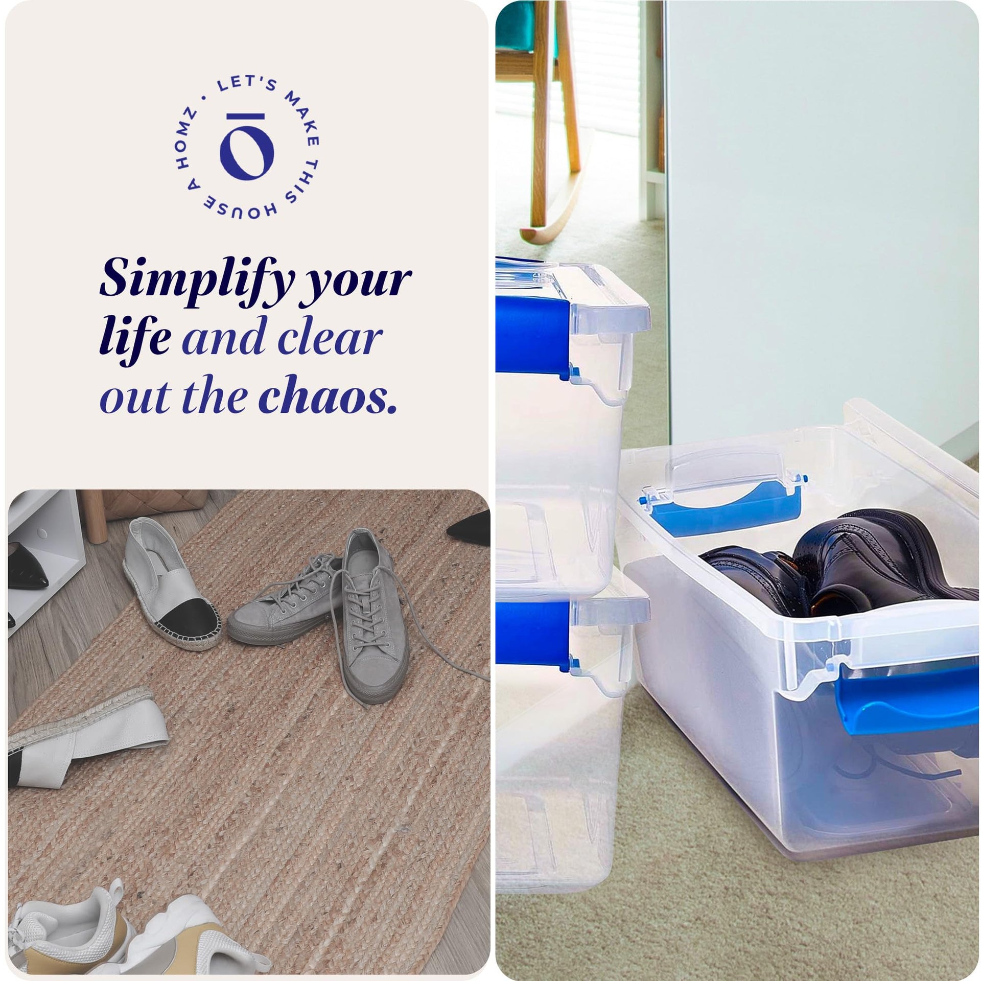 Clear Plastic Storage Bins w (5 Count)