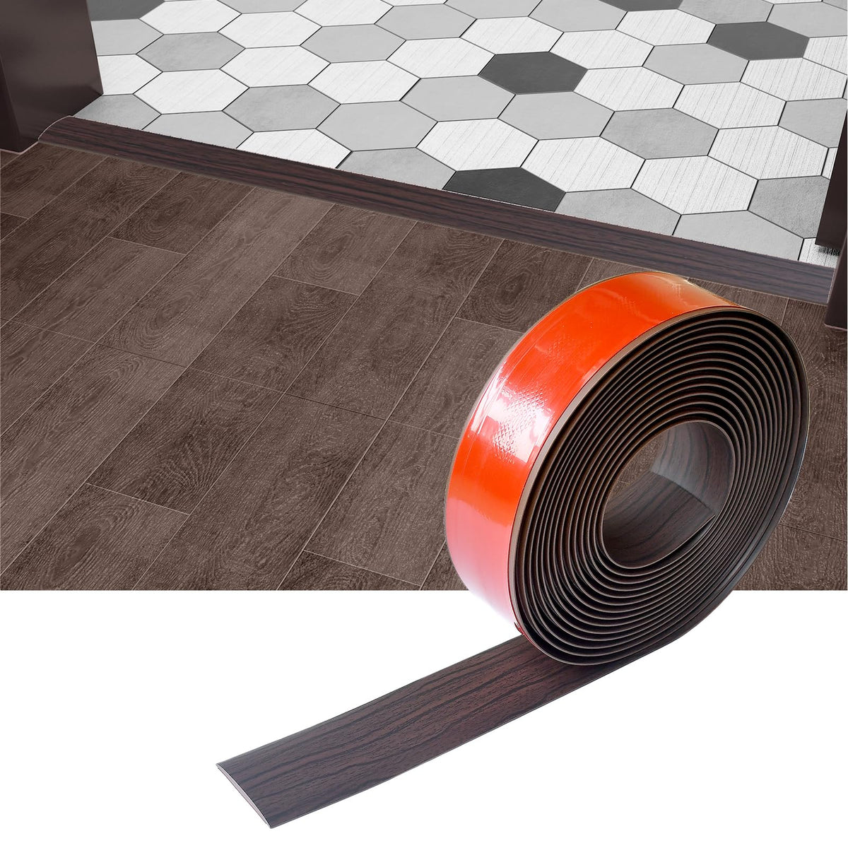 Floor Door Flat Transition Strip & Self Adhesive Floor Vinyl Floor Edge Trim Laminate Floor Gap Covering Joining Strip