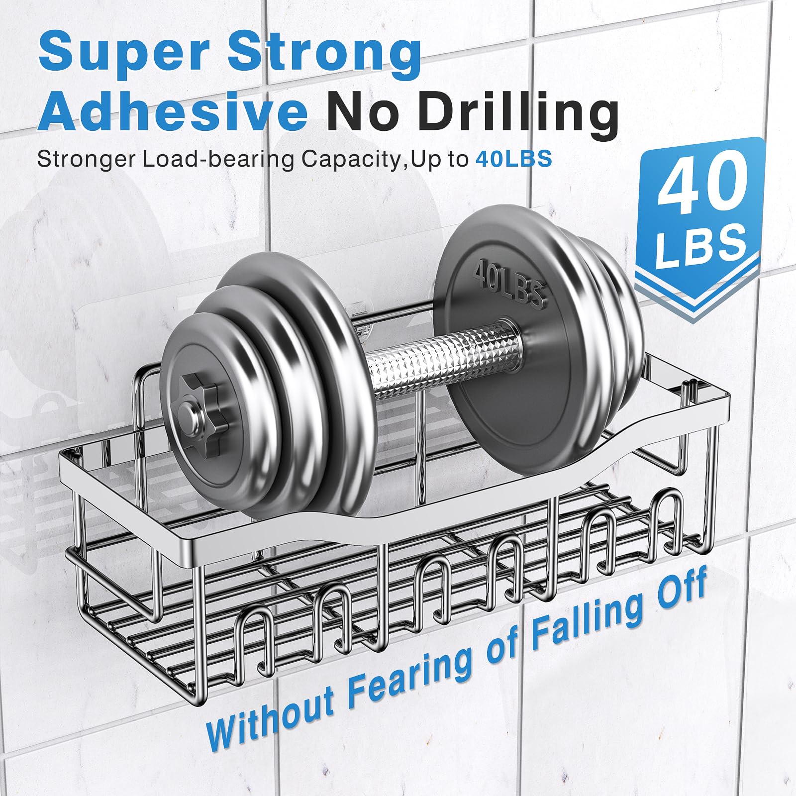 5 Pack Adhesive Shower Caddy Organizer