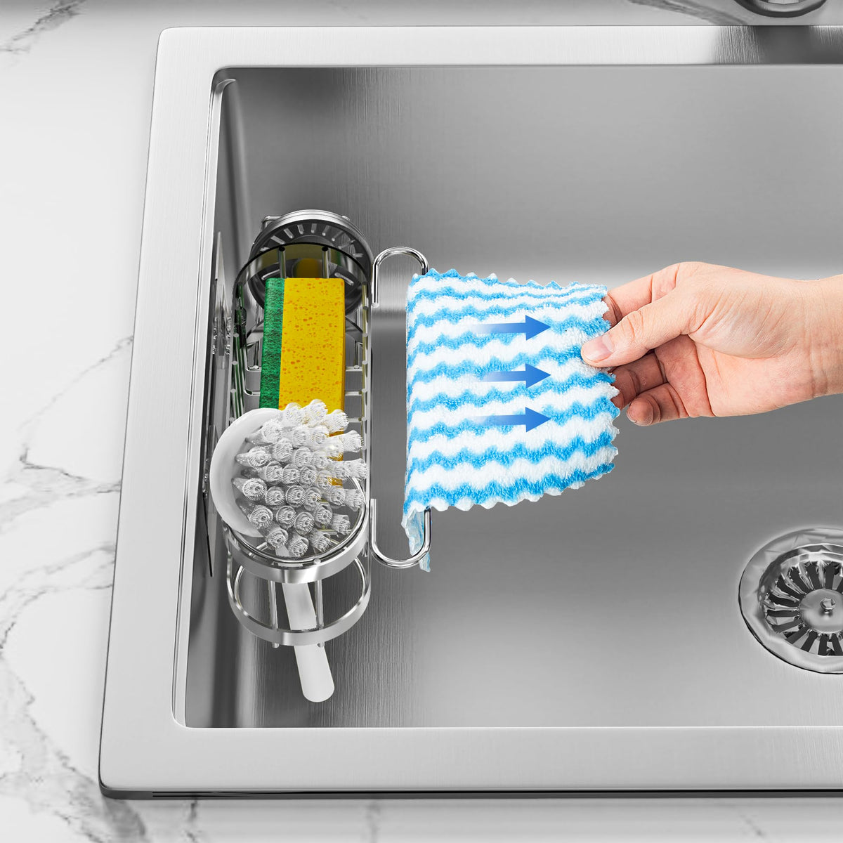 Kitchen Sink Caddy Sponge Holder in The Sink