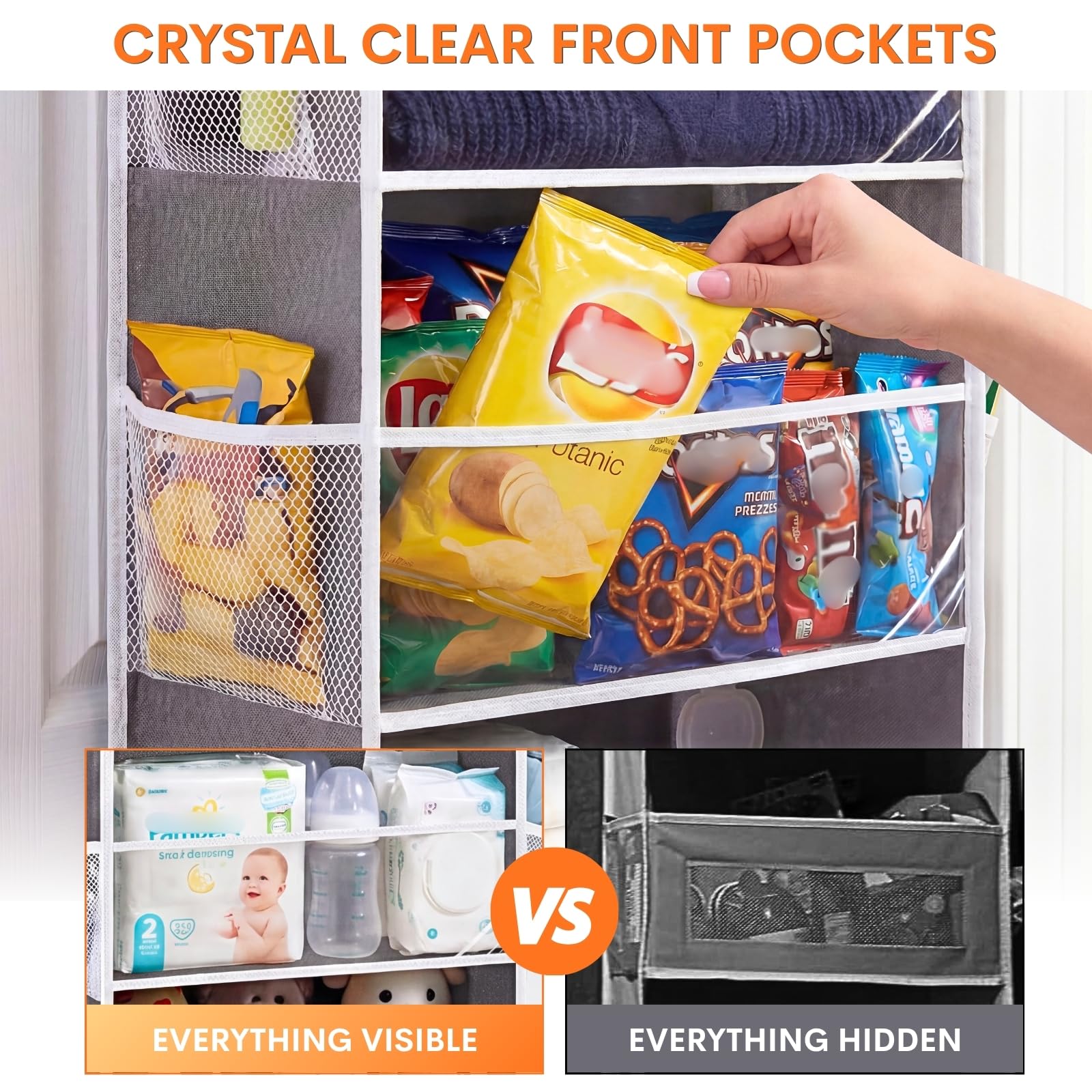 2 Pack Over Door Organizer with 6 Large Pockets