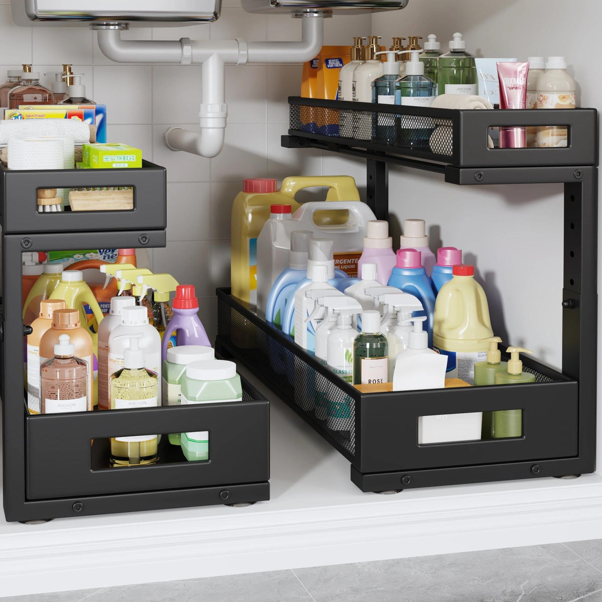 2 Pack 20.47IN Depth Under Sink Storage Organizer (2 Count)