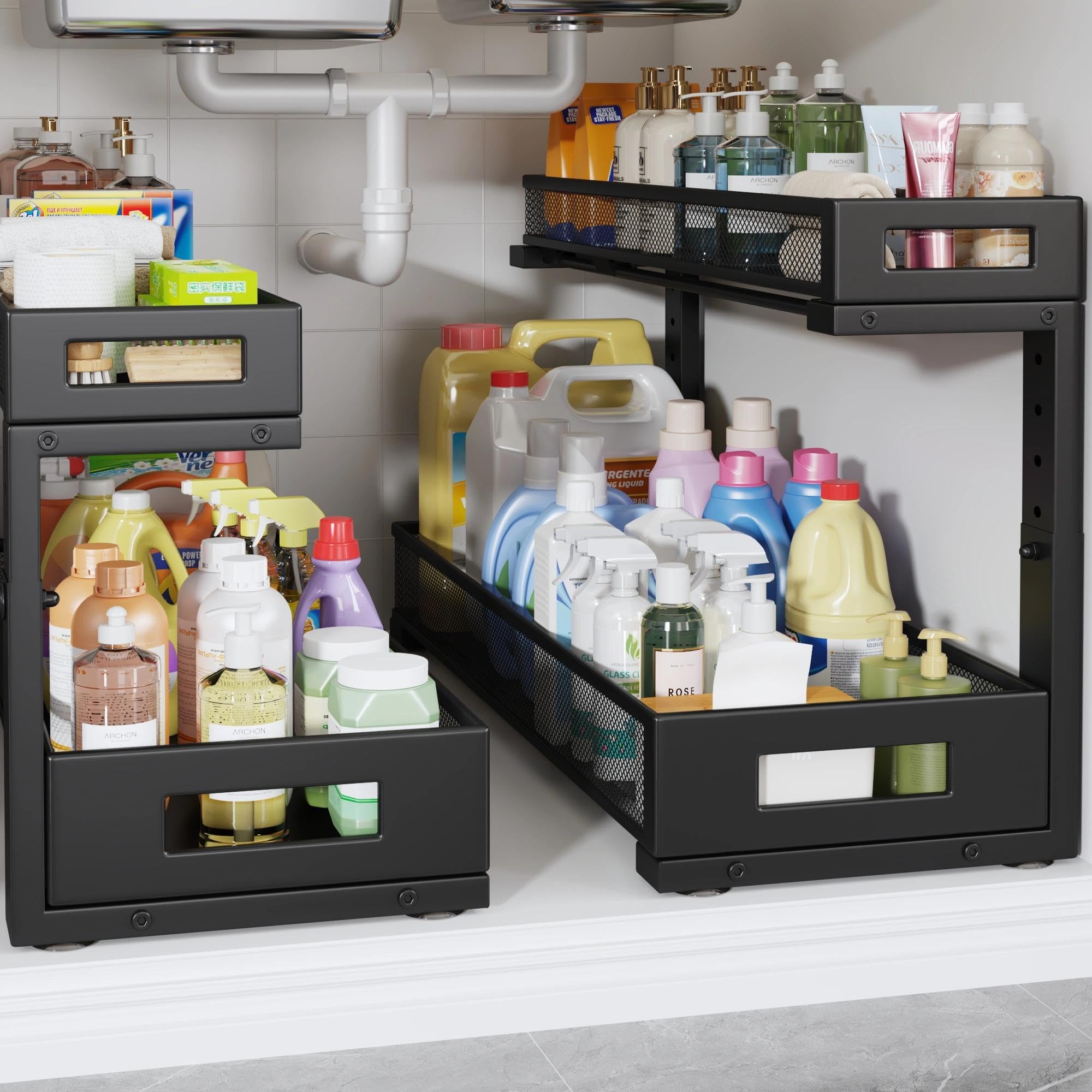 2 Pack 20.47IN Depth Under Sink Storage Organizer (2 Count)