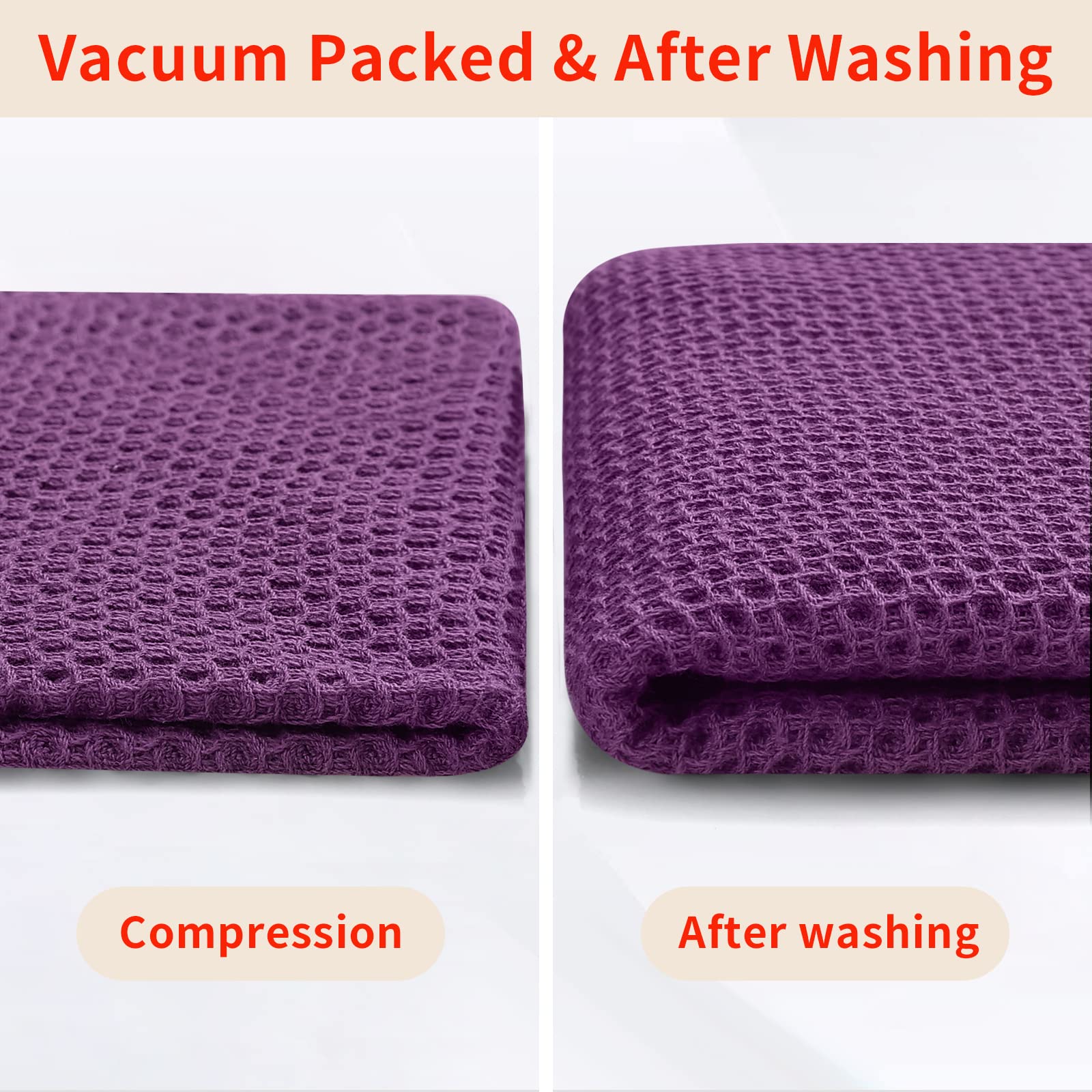 100% Cotton Waffle Weave Kitchen Dish Towels 4 (4 Count)