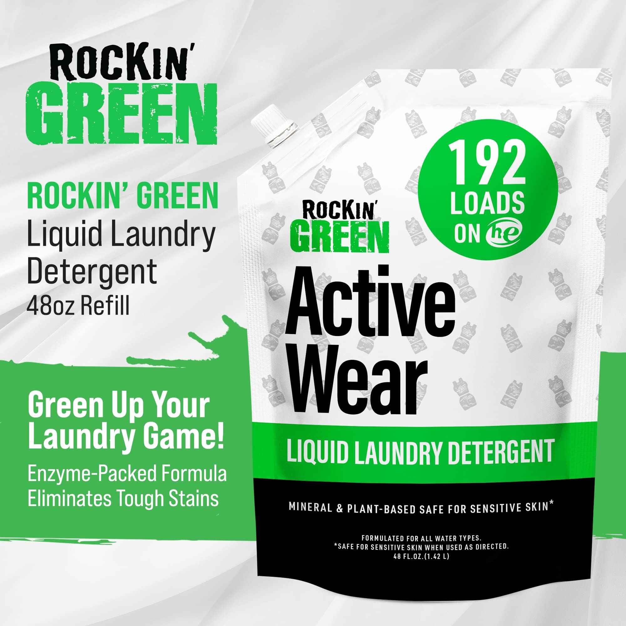 Active Wear Liquid Sport Laundry Detergent Unscented 192 Lds (48 Fl Oz)