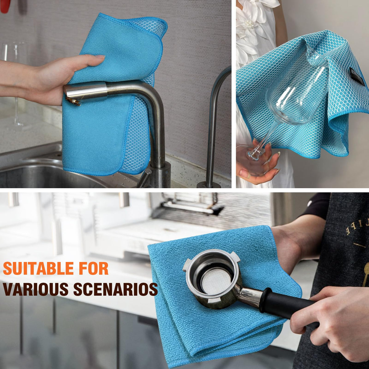 Dish Cloths for Washing Dishes with Scrub Side (9 Count)