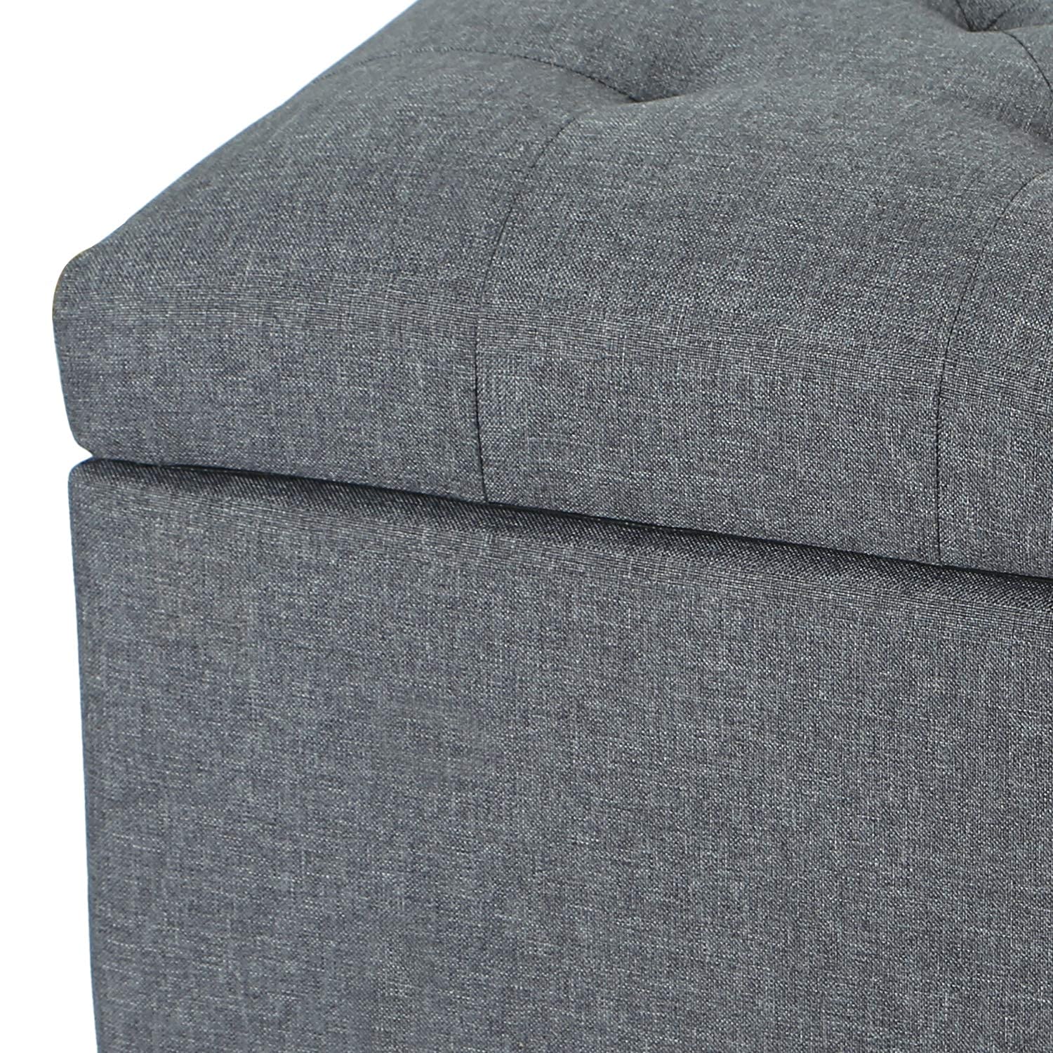 Storage Ottoman Bench Rectangular Fabric Organization Foot Rest
