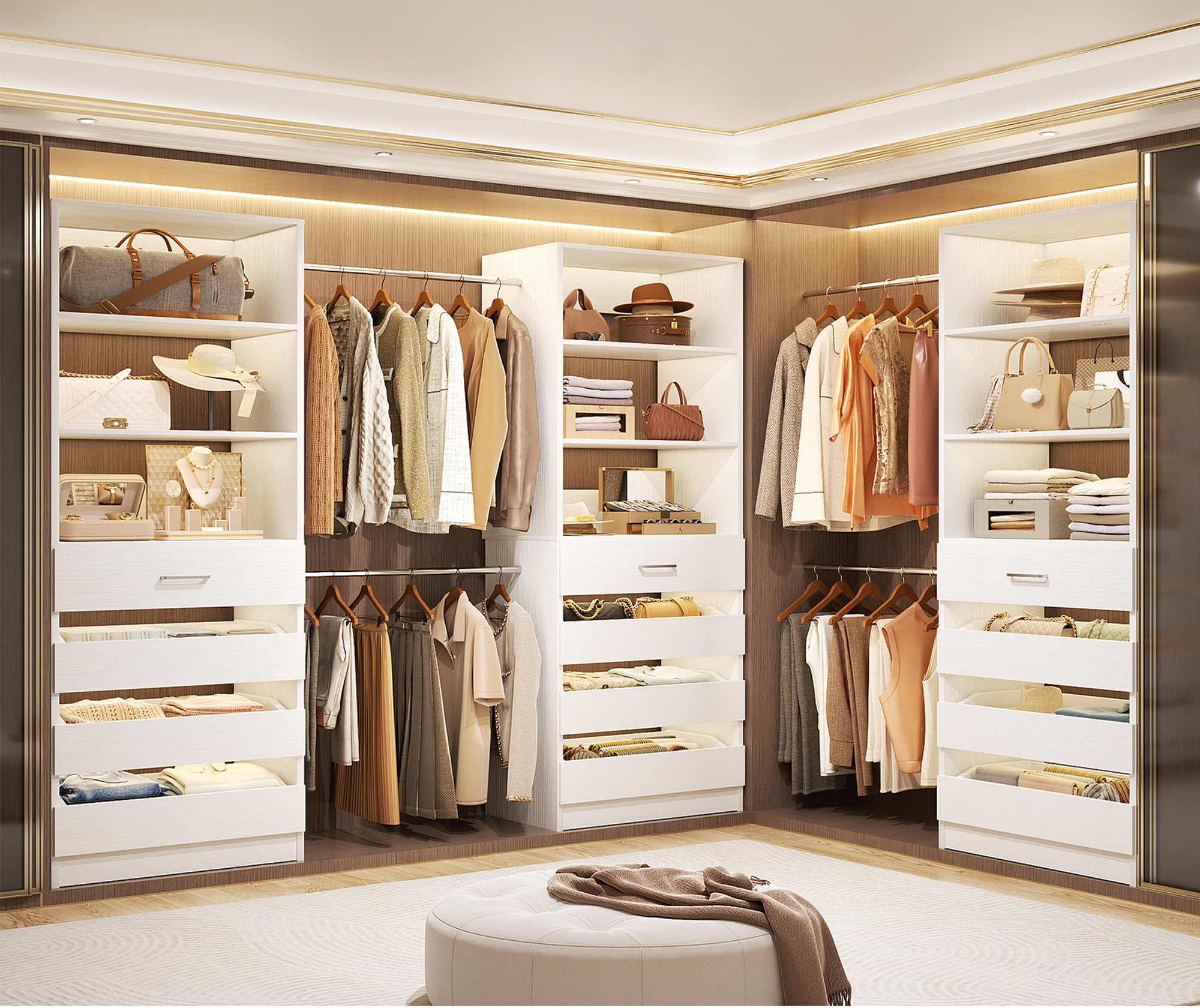 Closet System with 12 Drawers