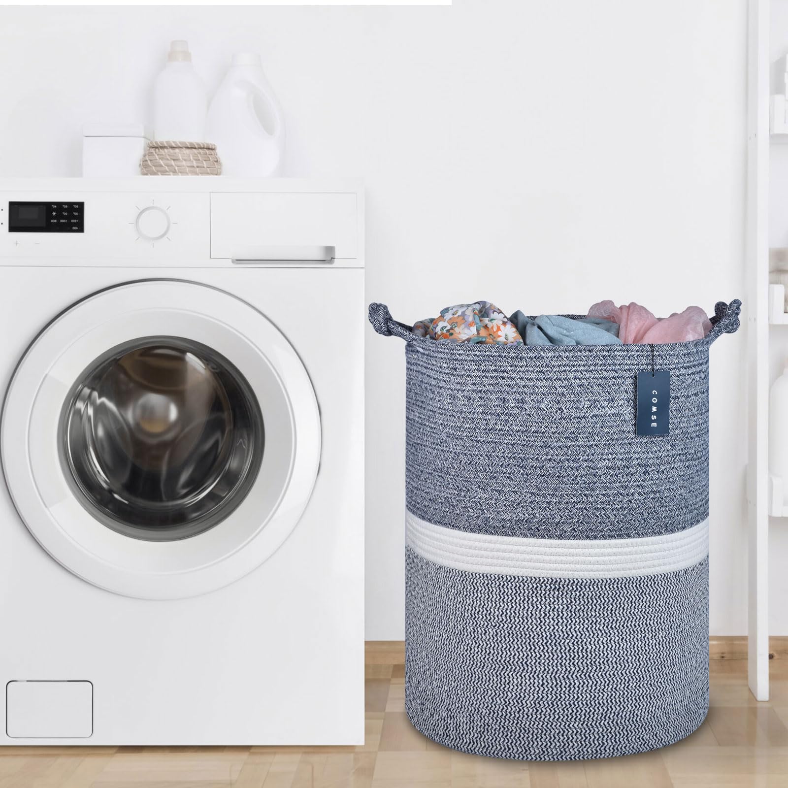 Tall Woven Blanket & Laundry Basket