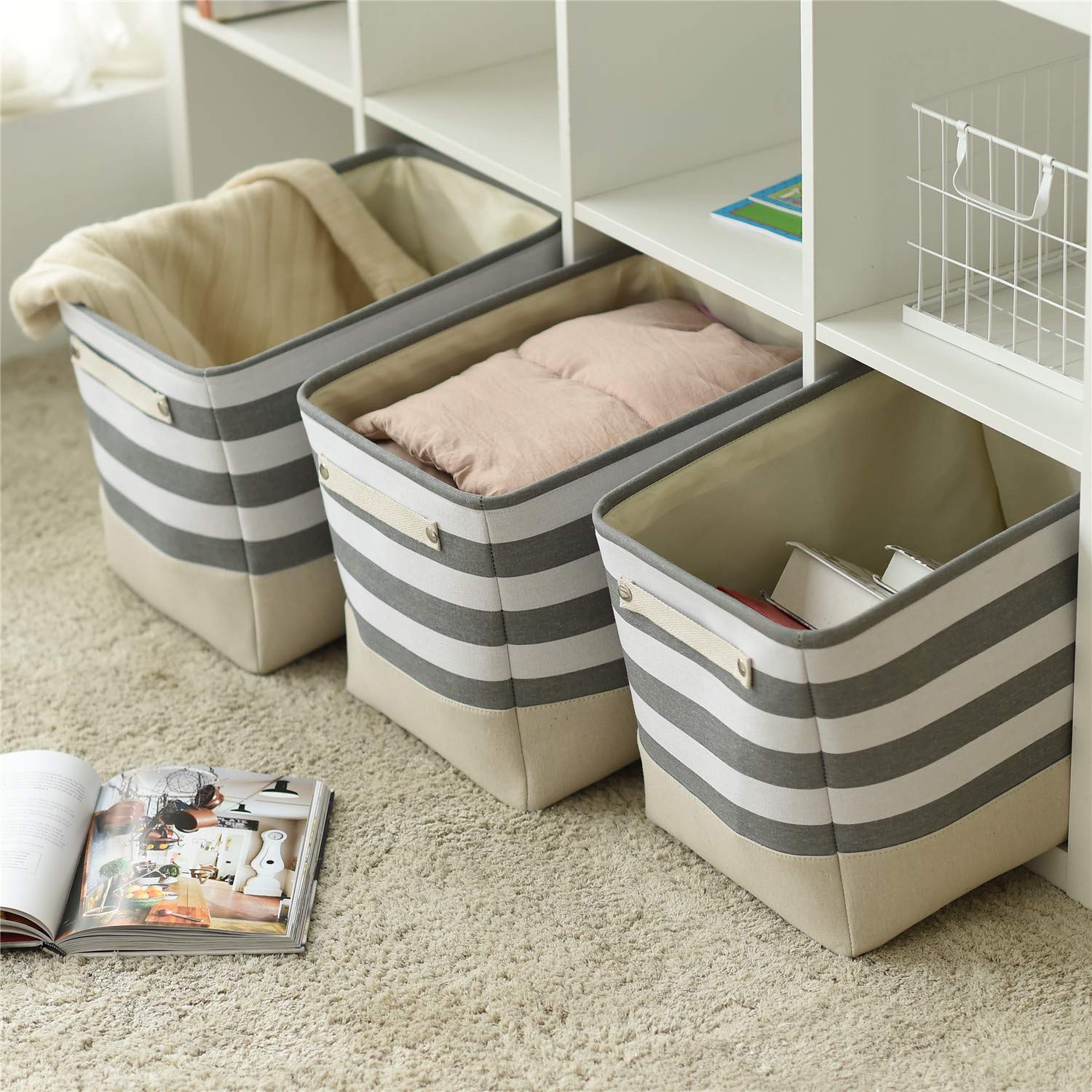 Extra Large Cube Storage Bins Baskets for Organizing (3 Count)
