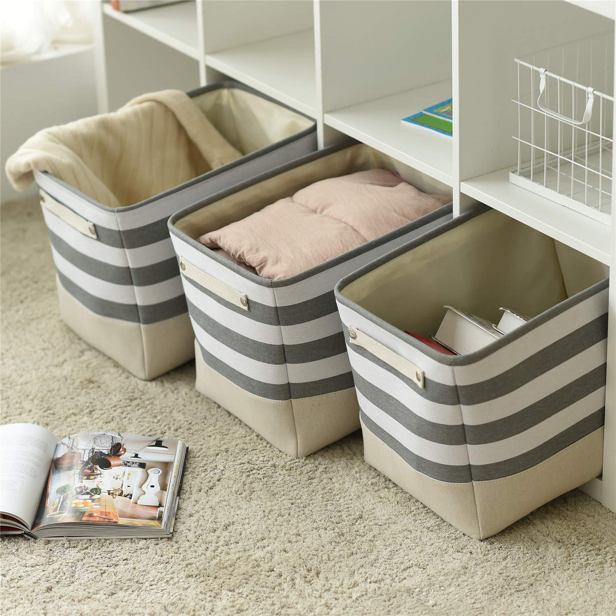 Extra Large Cube Storage Bins Baskets for Organizing (3 Count)