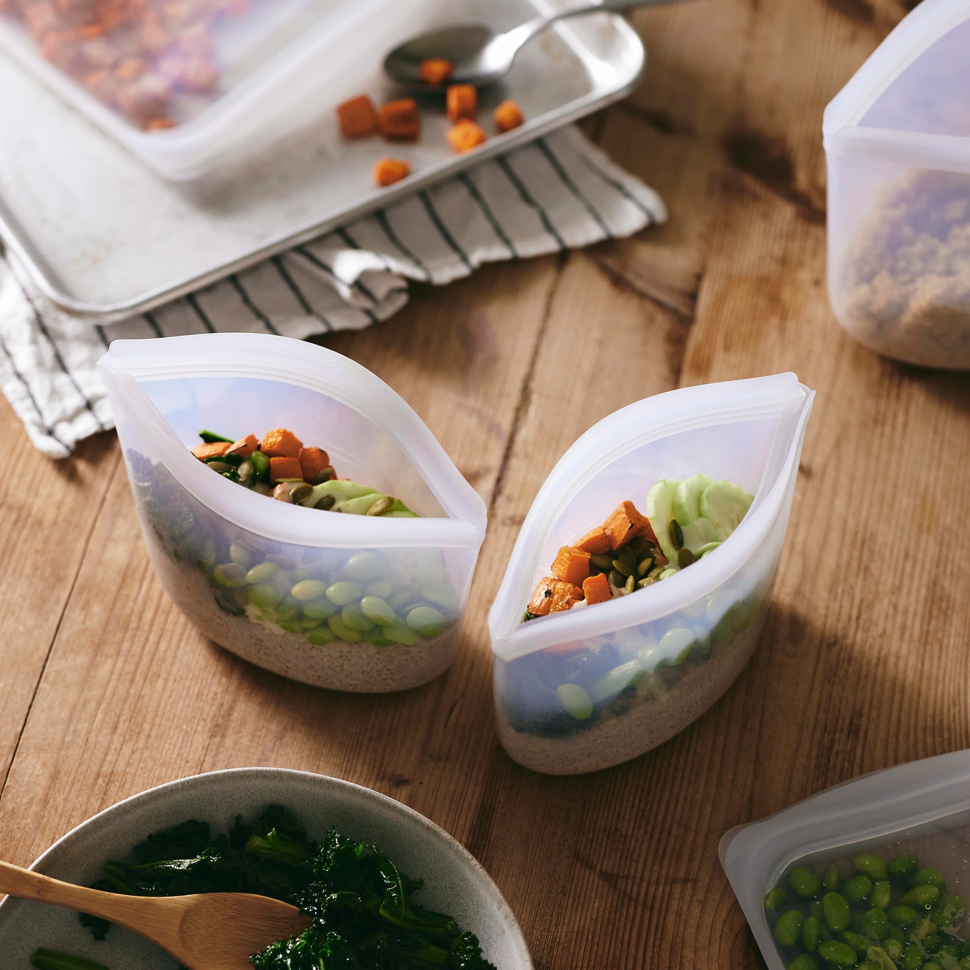 Premium Reusable Silicone Food Storage Bowl