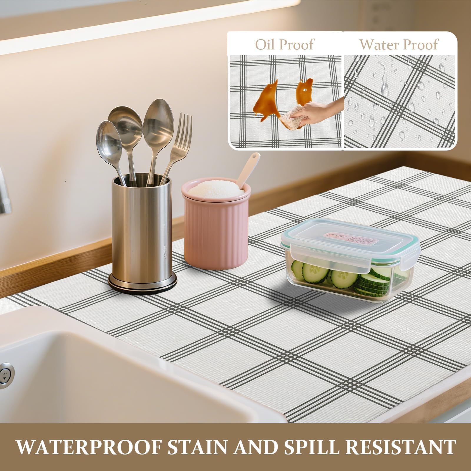 Drawer and Shelf Liner for Kitchen Cabinet Non Adhesive Non Slip 12in x 20FT