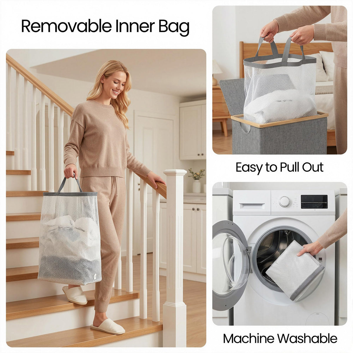 Slim Laundry Basket with Lid