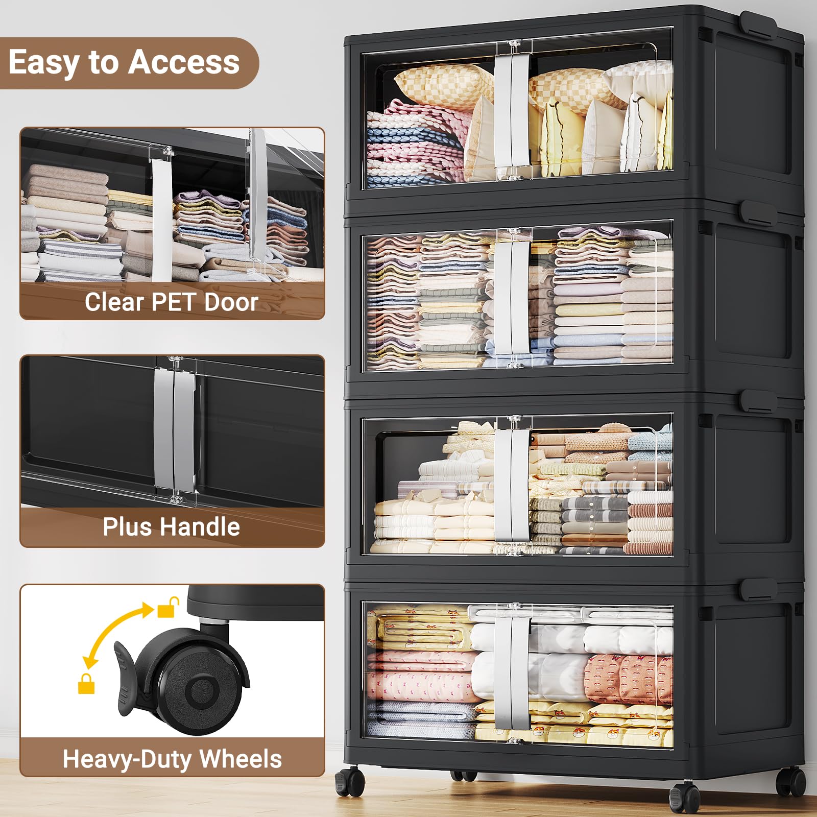 160QT Stackable Storage Bins with Lids