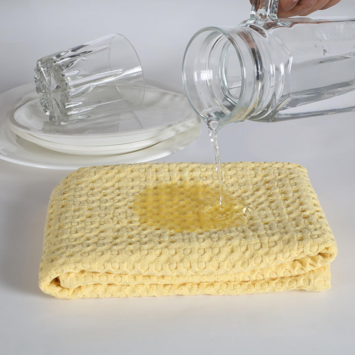 4 Pack Premium Waffle Kitchen Towels with Hanging Loop 16x26 inches