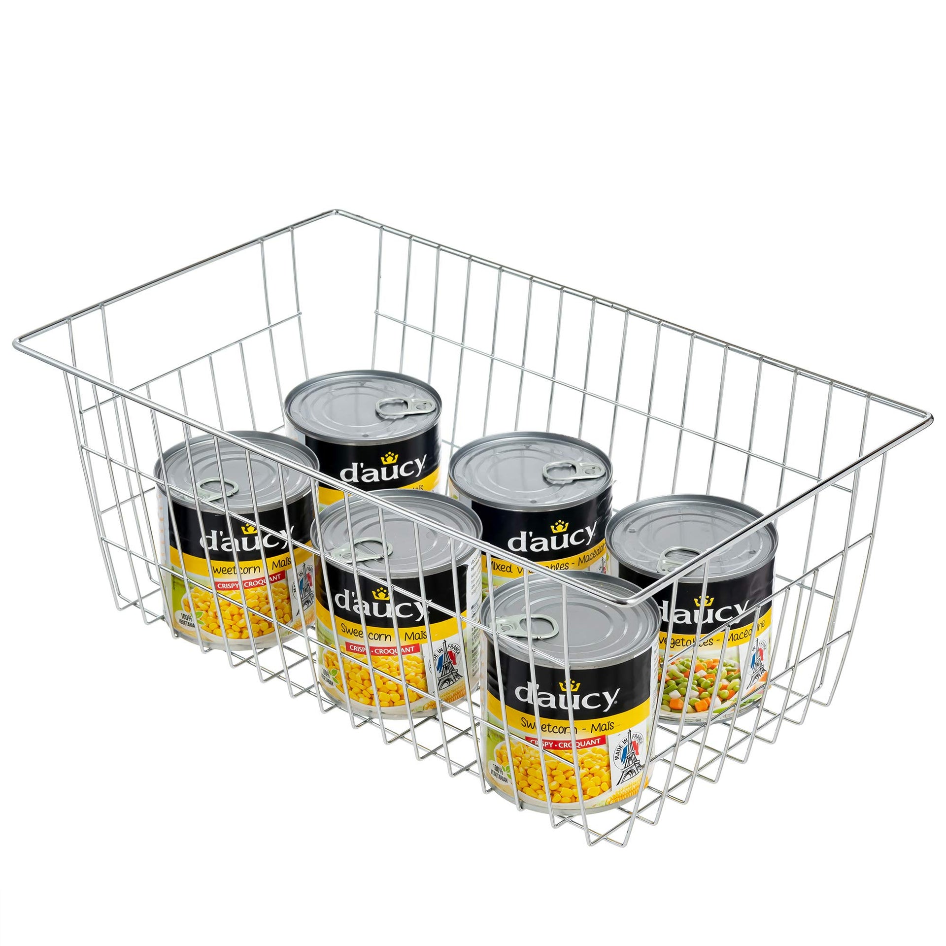 Farmhouse Wire Organizer Storage Bin Basket with Handles (6 Count)