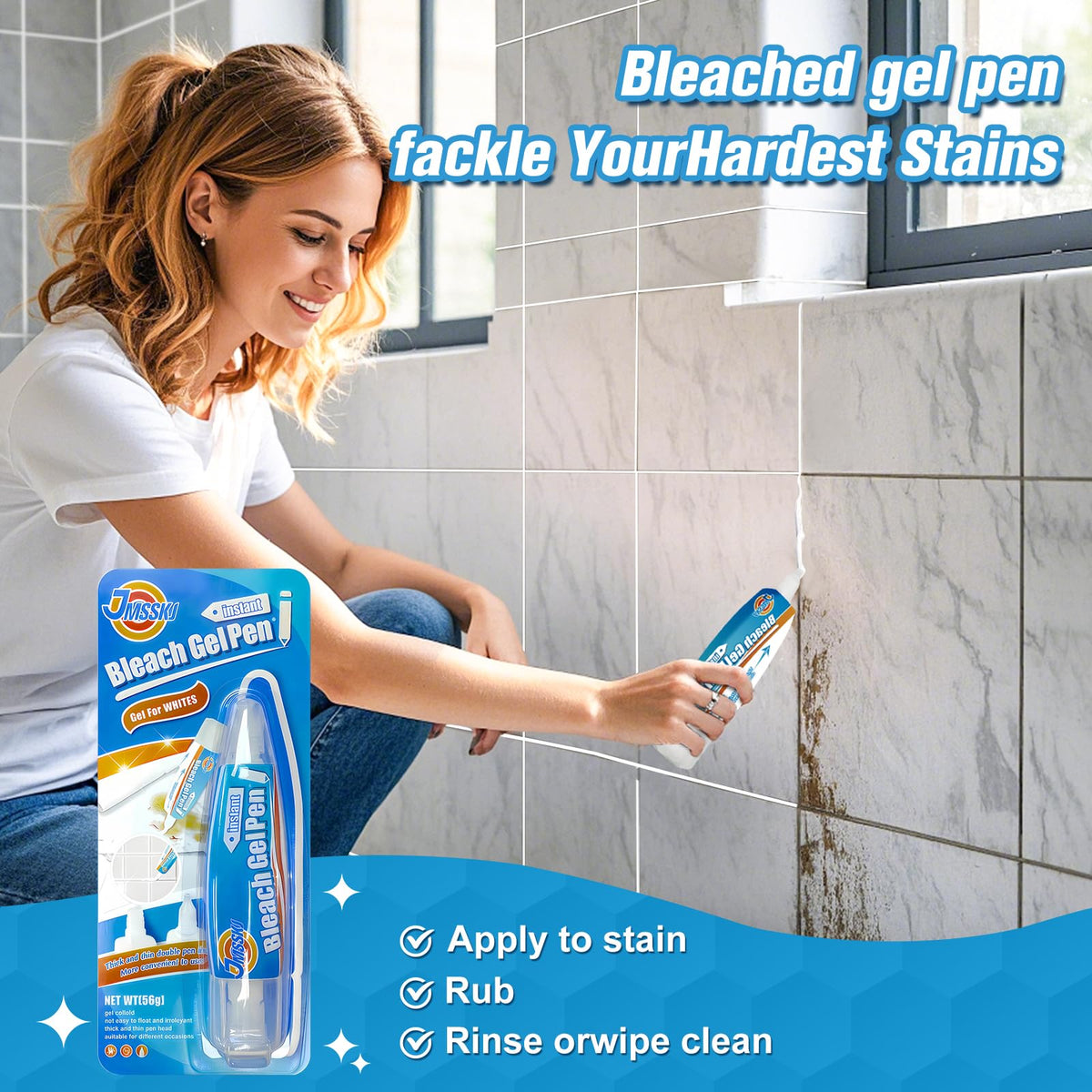 Bleach Pen for Clothes & Grout