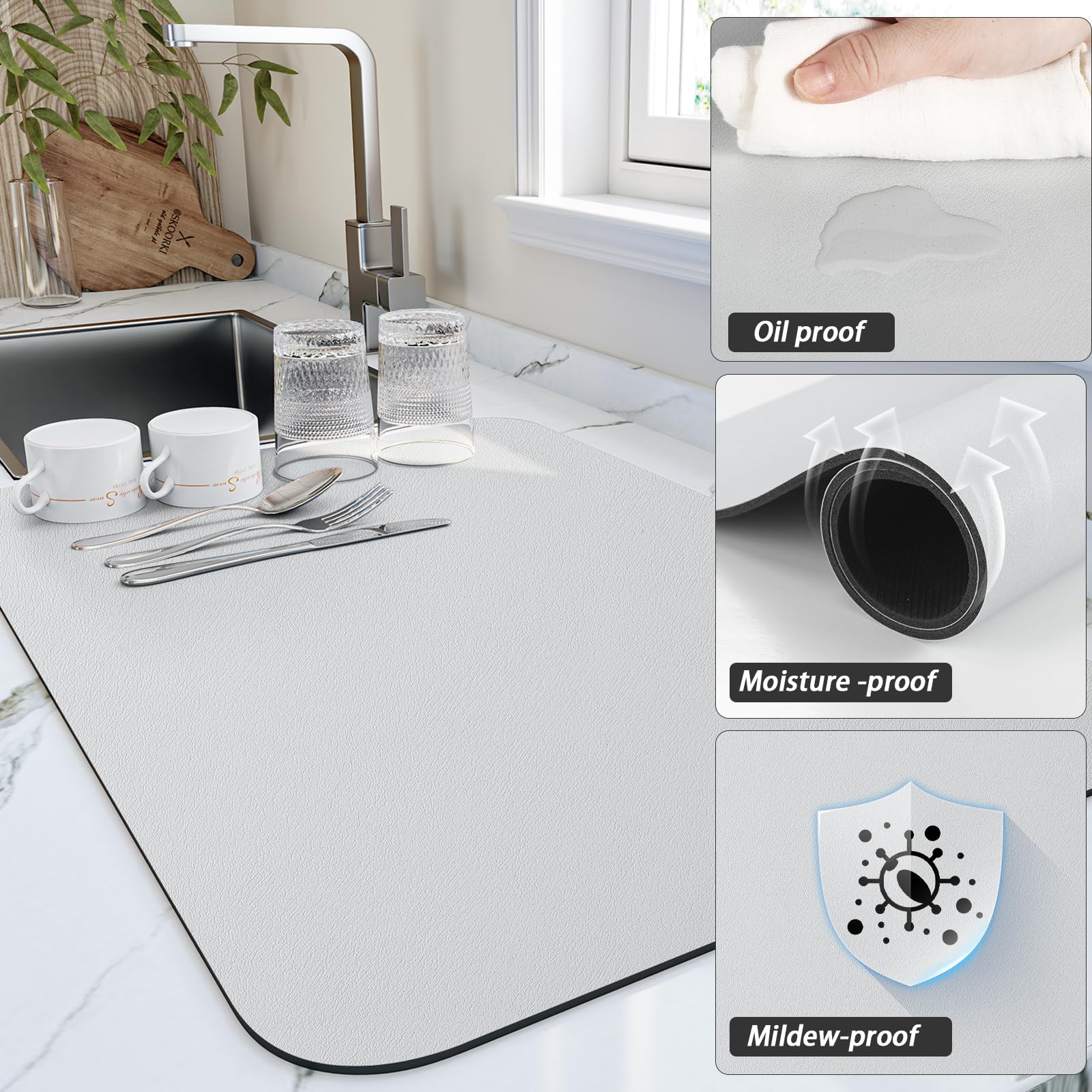 Dish Drying Mat for Kitchen Counter