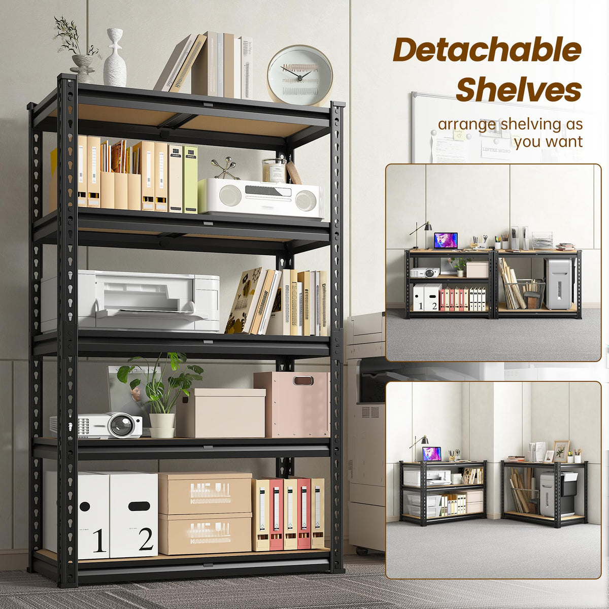 Storage Rack 60.01" H x 28.01" W x 14.01" D Shelves for Closet