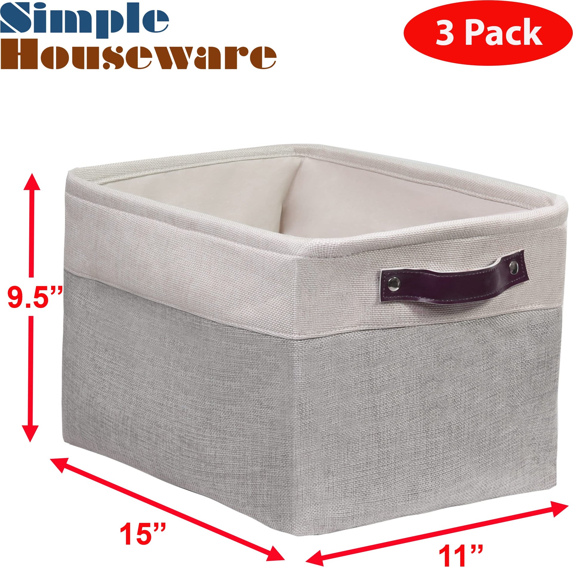 15" x 11" Large Fabric Storage Bin (3 Count)