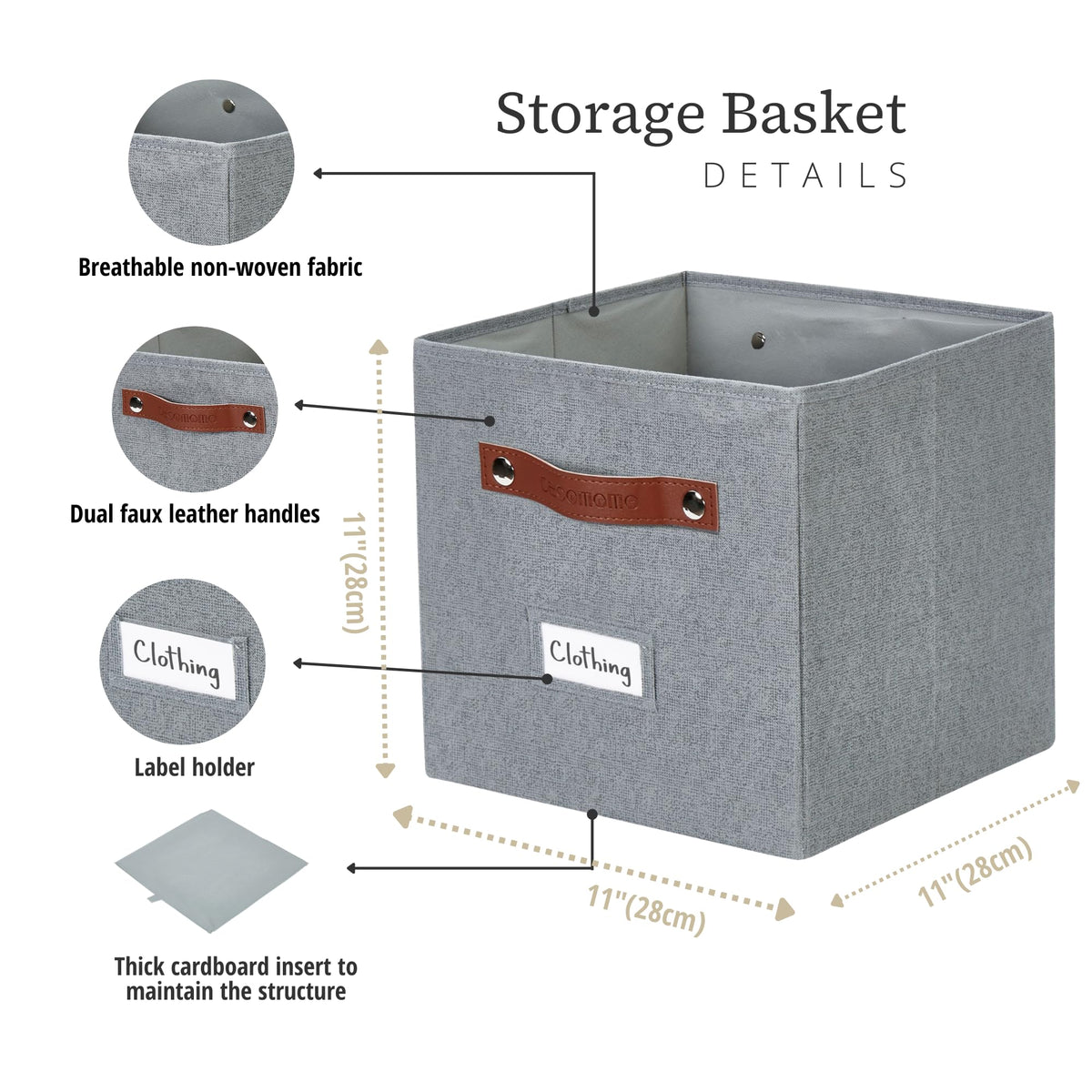 Storage Bins Cube Storage Bin with Labels (6 Count)