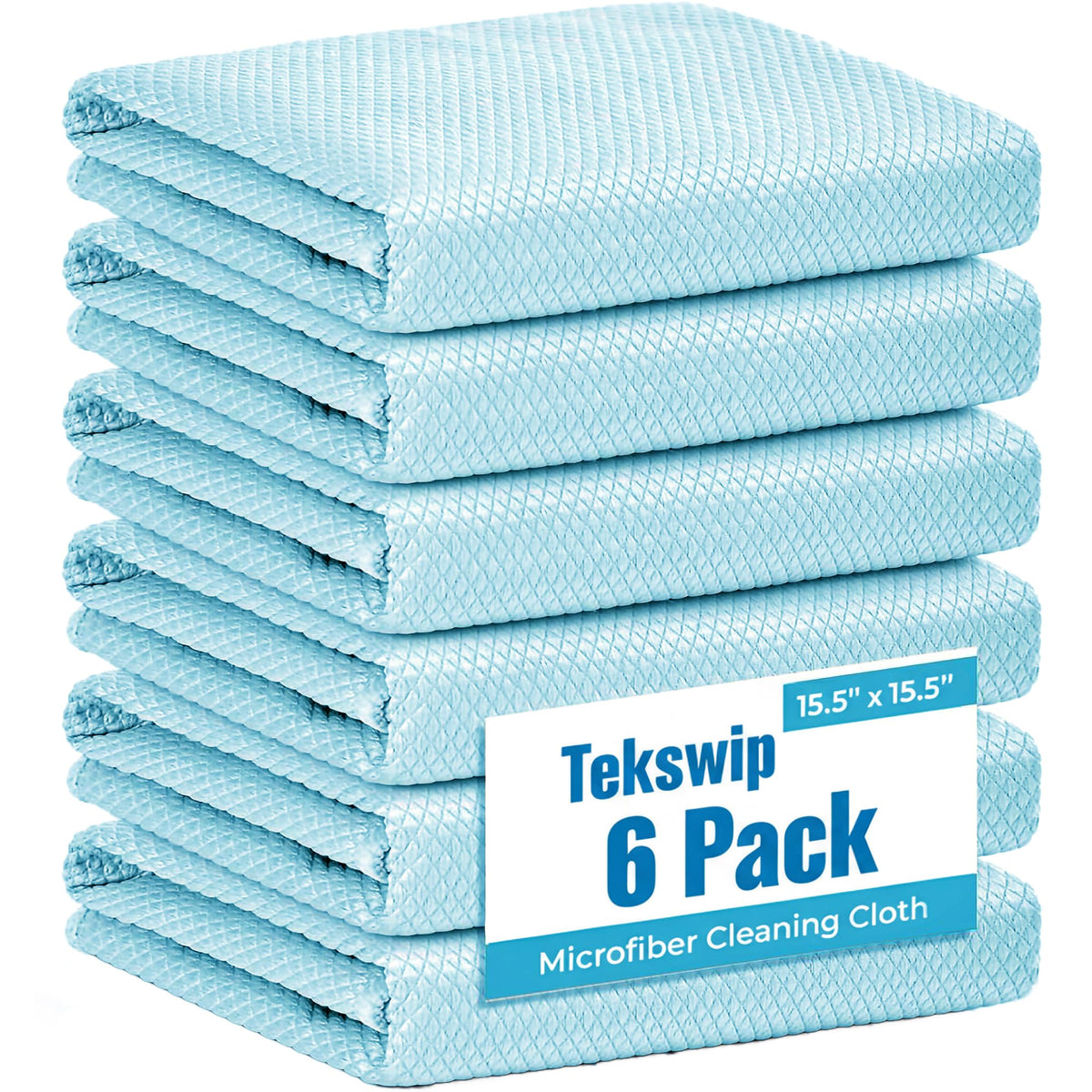 Microfiber Glass Cleaning Cloth for Window & Mirror Stainless Steel (6 Count)