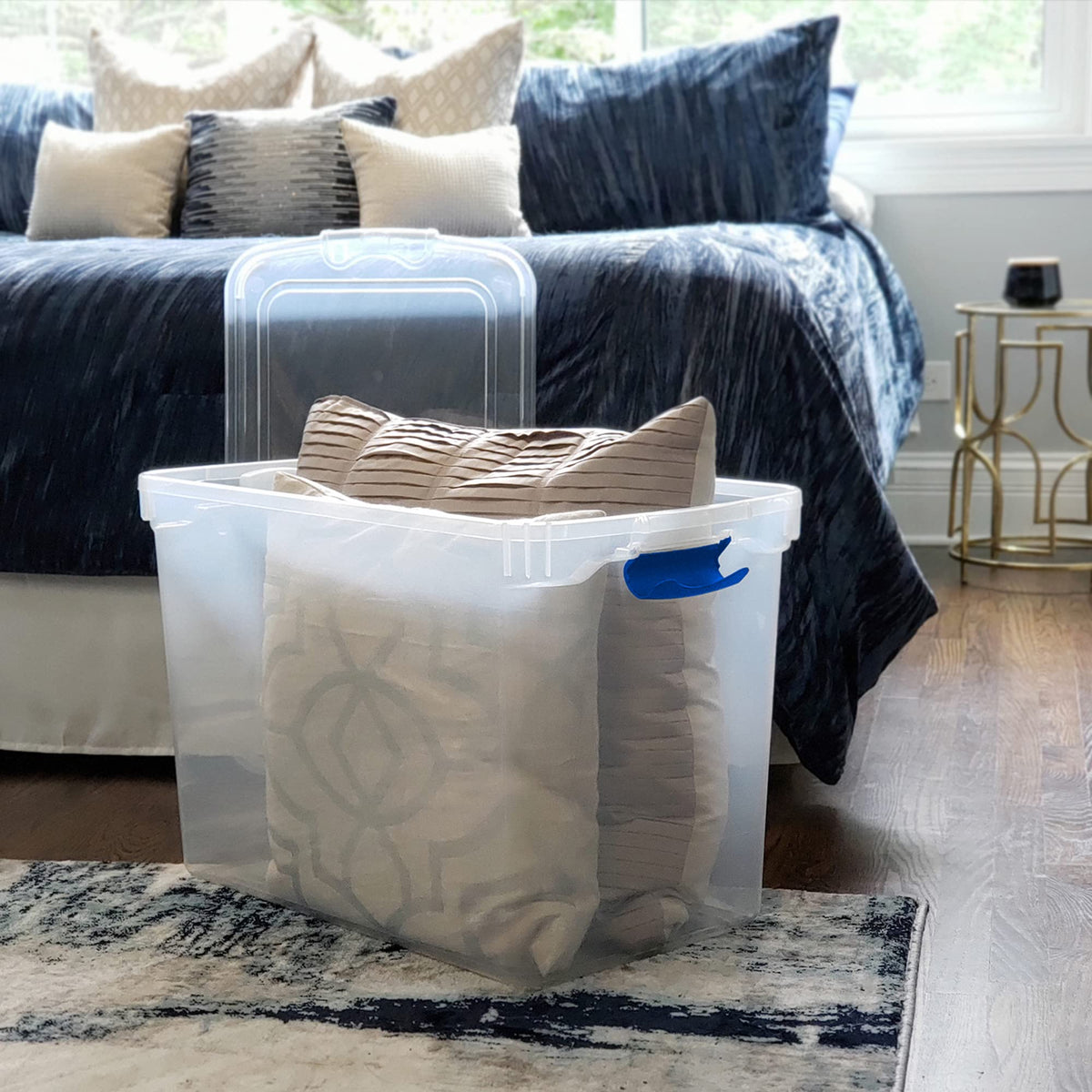 Clear Plastic Storage Bins w (2 Count)