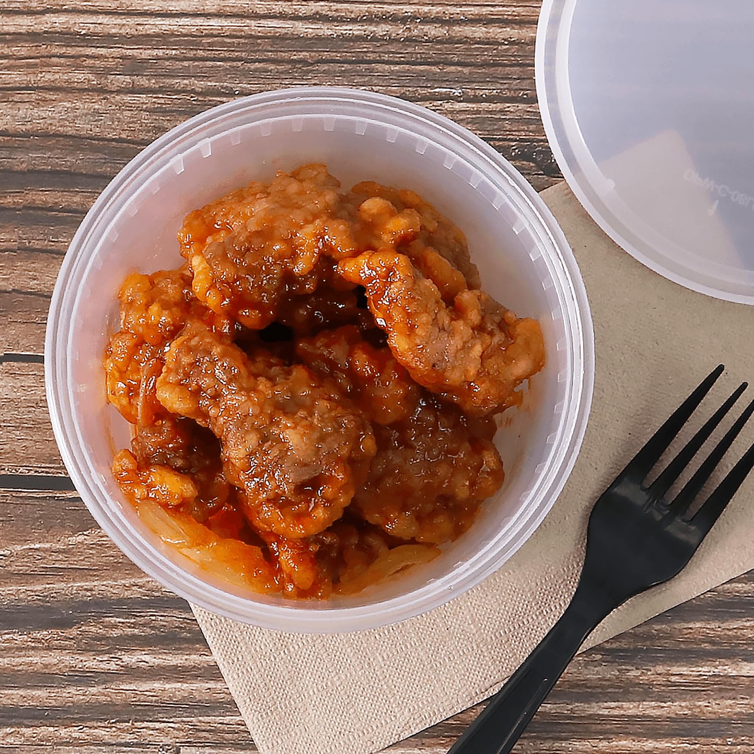 24oz 240 ct] Clear PP Injection Molded Round Deli Containers with Lids
