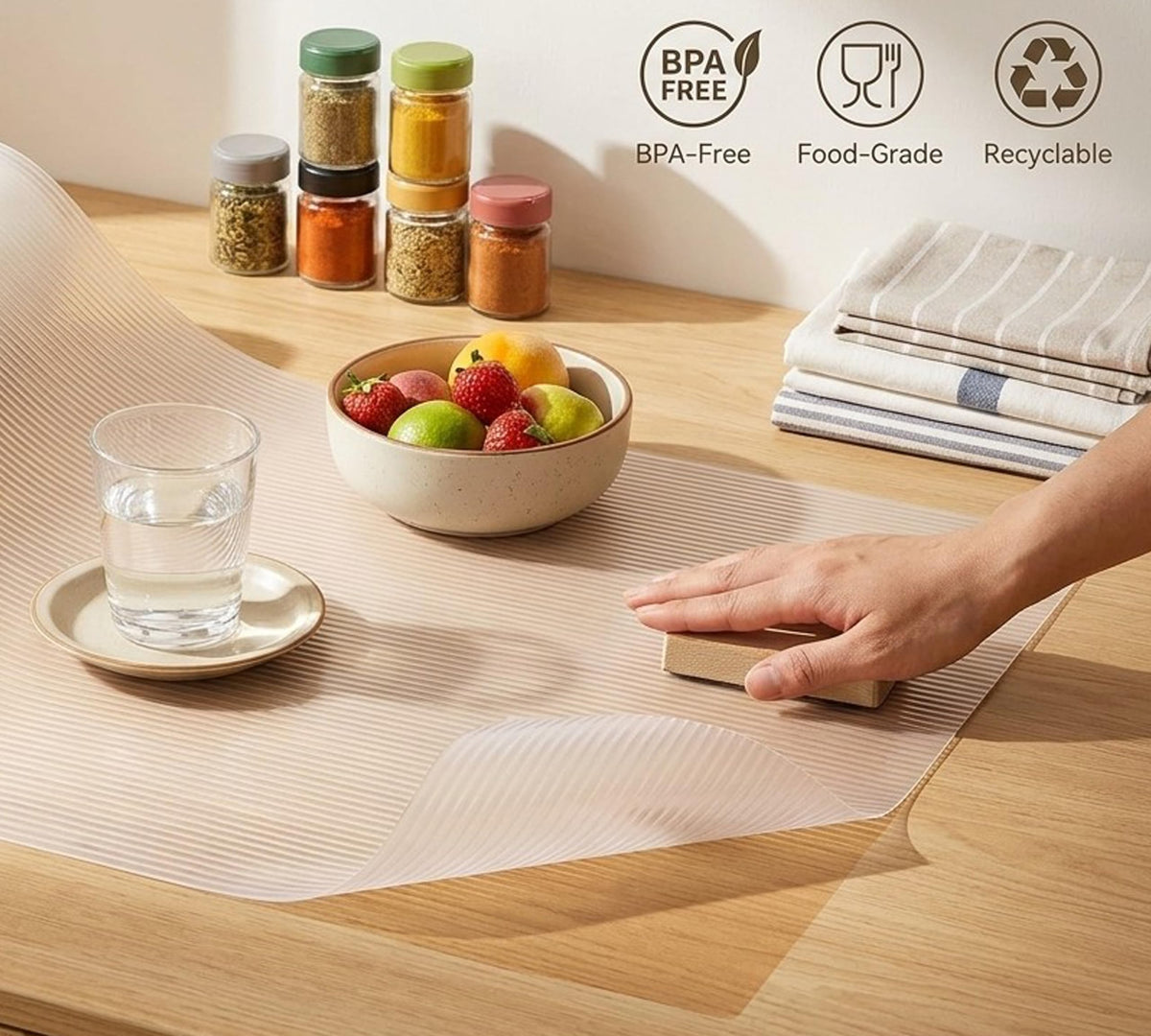 Shelf Liners for Kitchen Cabinets Non Adhesive Cabinet Drawer Liners Non Slip Waterproof 15 Inch Wide X 20 Ft Closet Wire Pantry Shelf Liner Cupboard Fridge Liners Mat for Bathroom Drawer (25 Sq Ft)