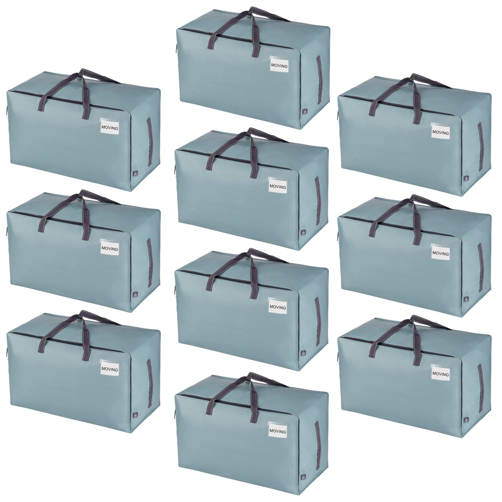 10 Pack Extra Large Heavy Duty Moving Bags with Wide Opening & Reinforced Handles (10 Count)