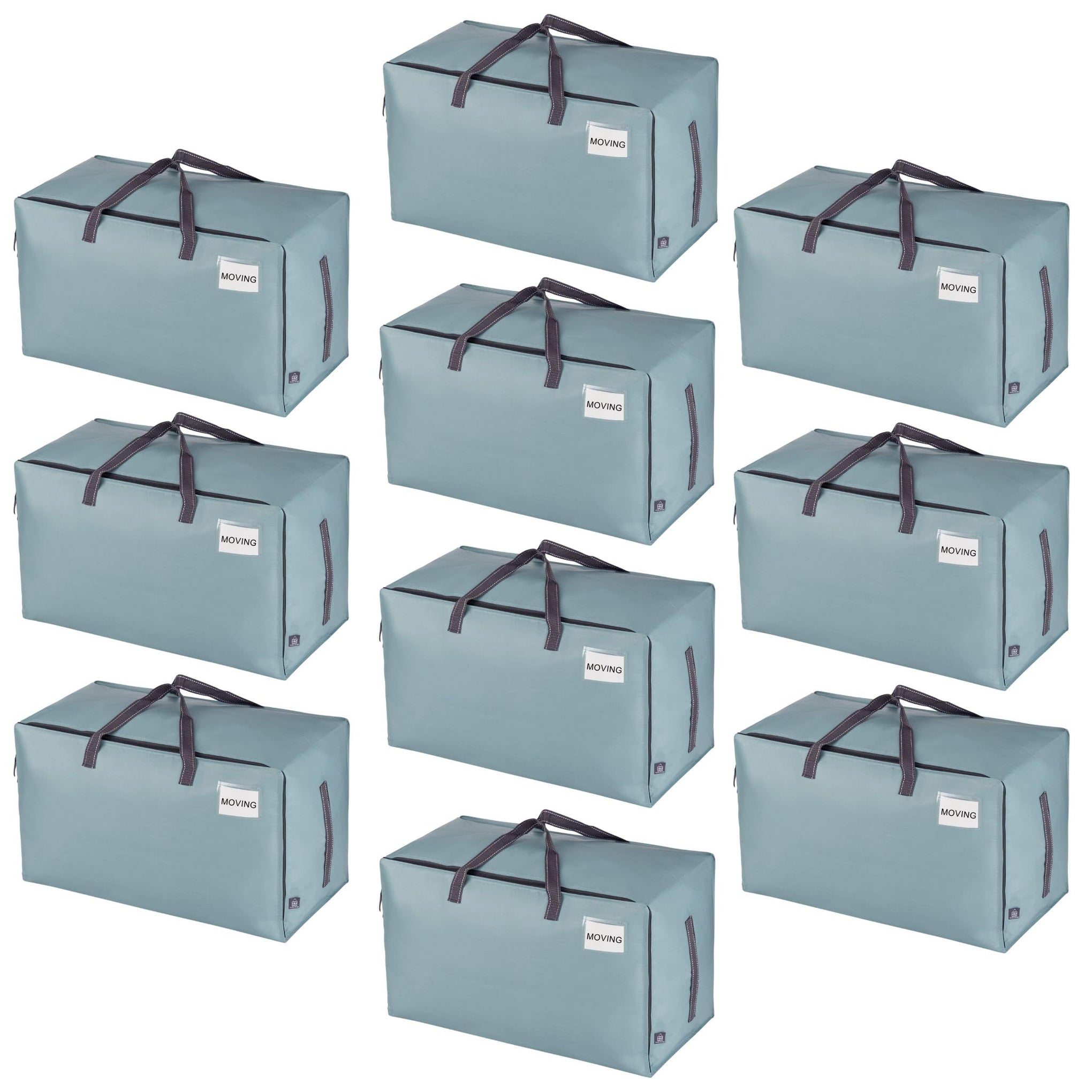 10 Pack Extra Large Heavy Duty Moving Bags with Wide Opening & Reinforced Handles (10 Count)
