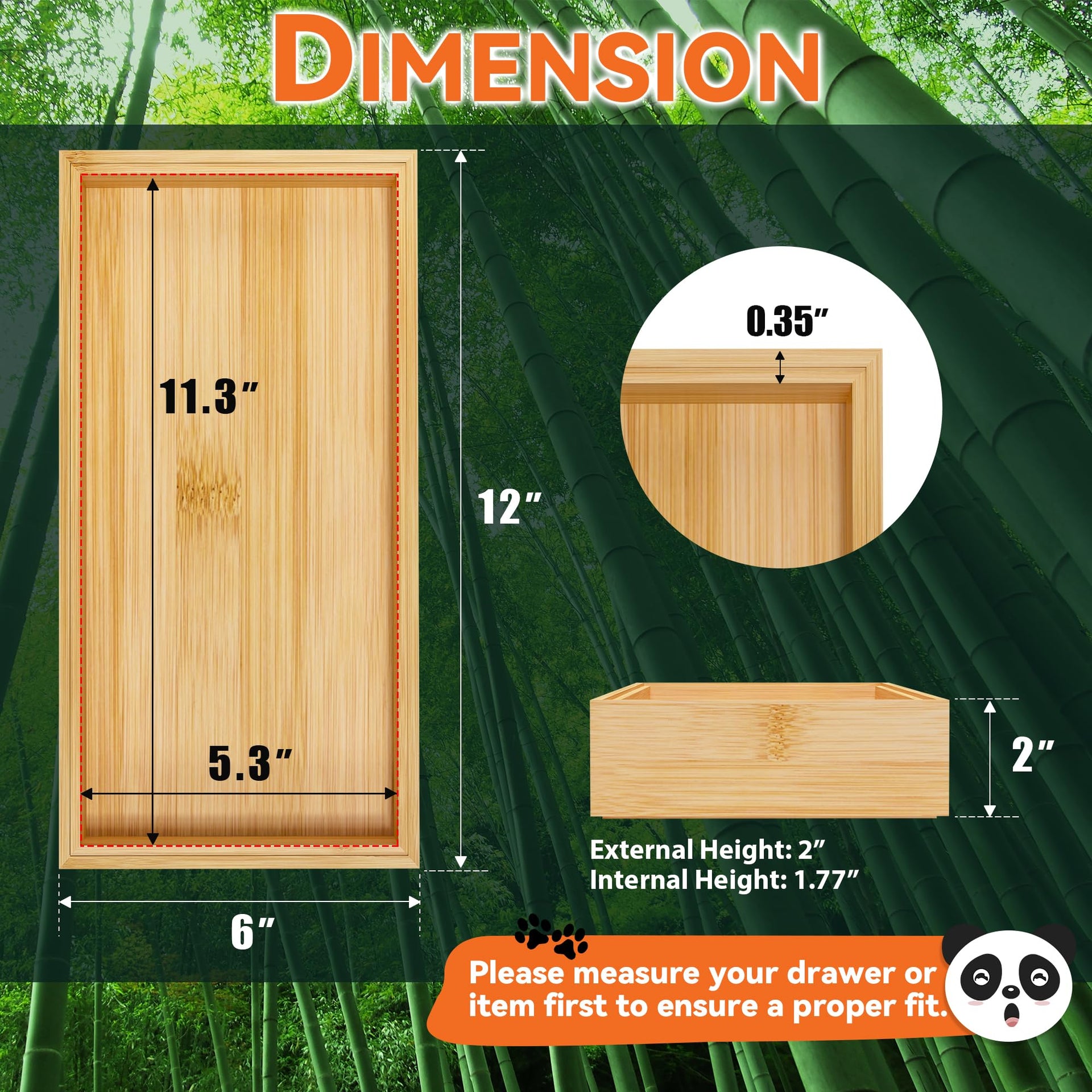 Bamboo Drawer Organizer (2 Count)