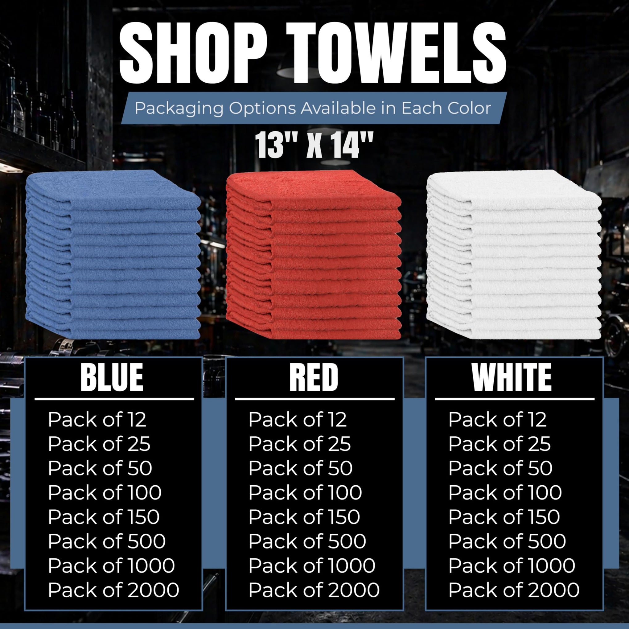 Premium Shop Towels Blue (500 Count) - ModHome Supplies