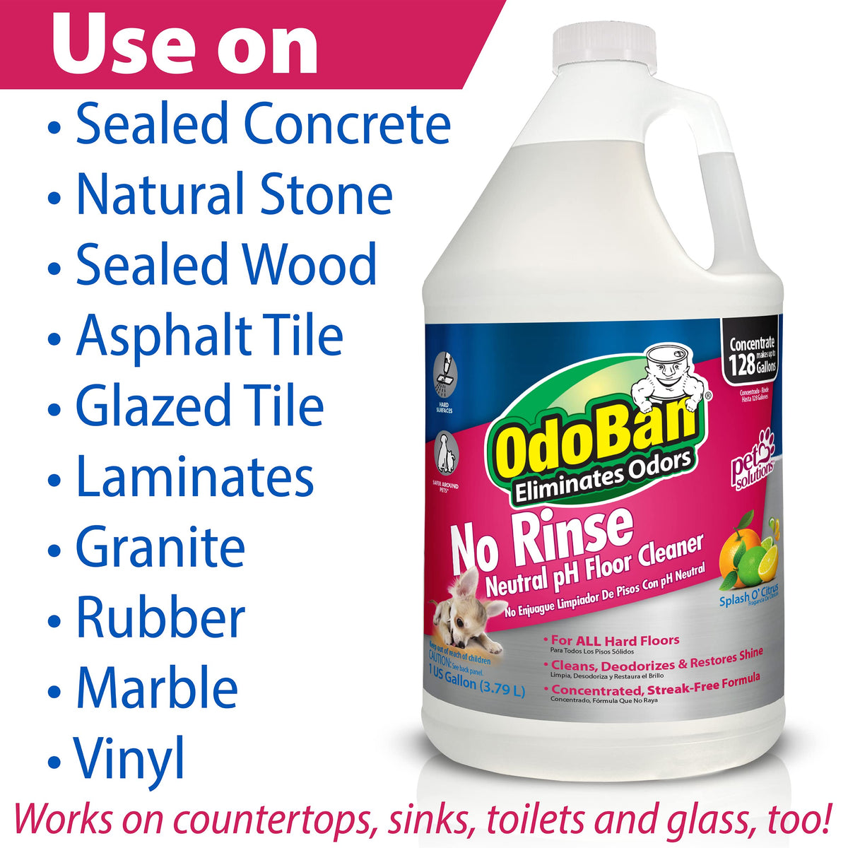 Pet Solutions No Rinse Neutral pH Floor Cleaner Concentrate (4 Count)