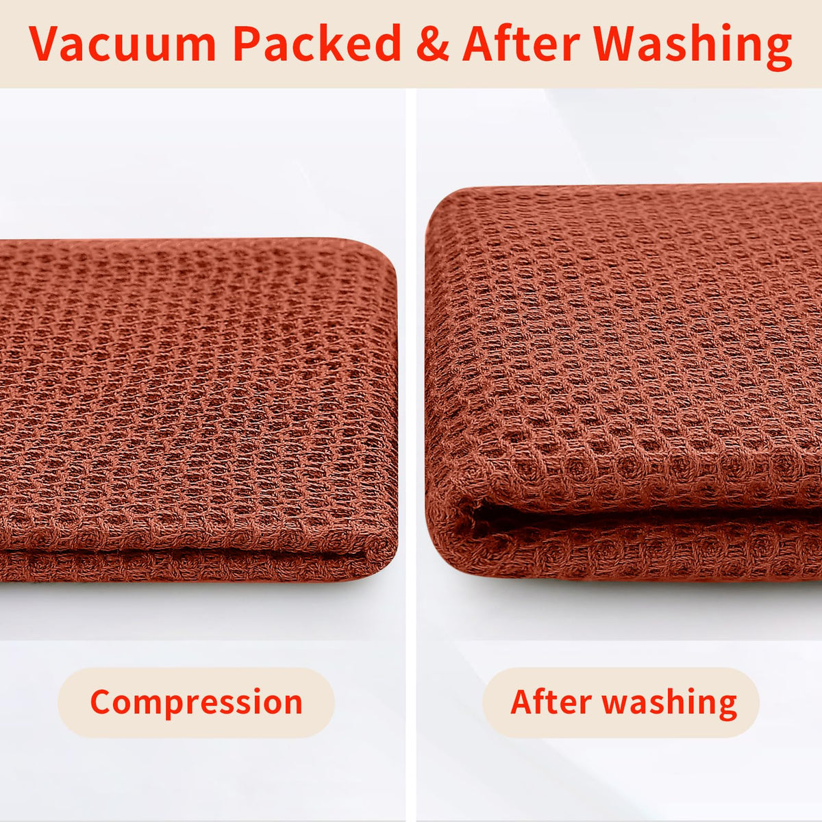 100% Cotton Oversized Waffle Weave Kitchen Towels 4 (4 Count)