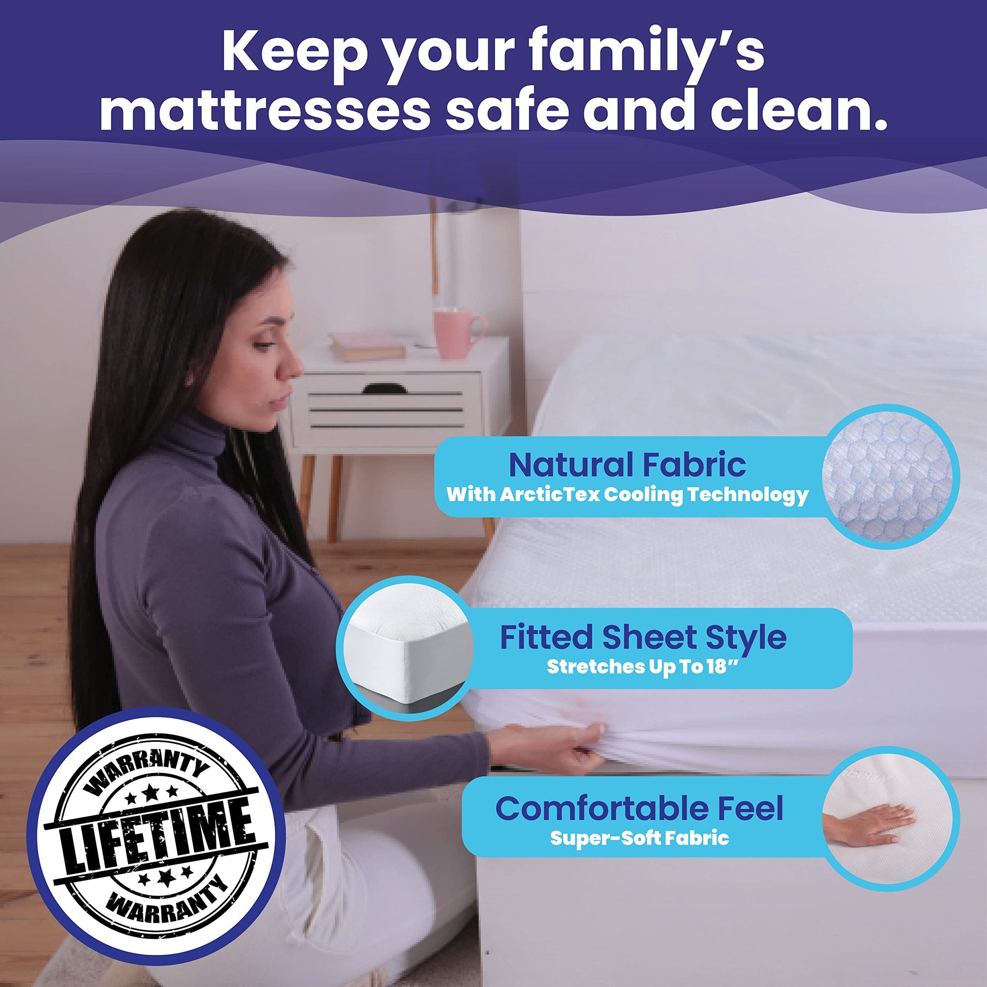 King Size Waterproof Cooling Mattress Protector